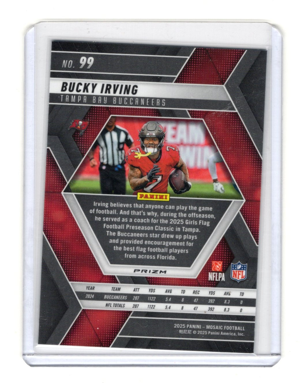 2025 Panini Mosaic Bucky Irving Card Mosaic Green Tampa Bay Buccaneers