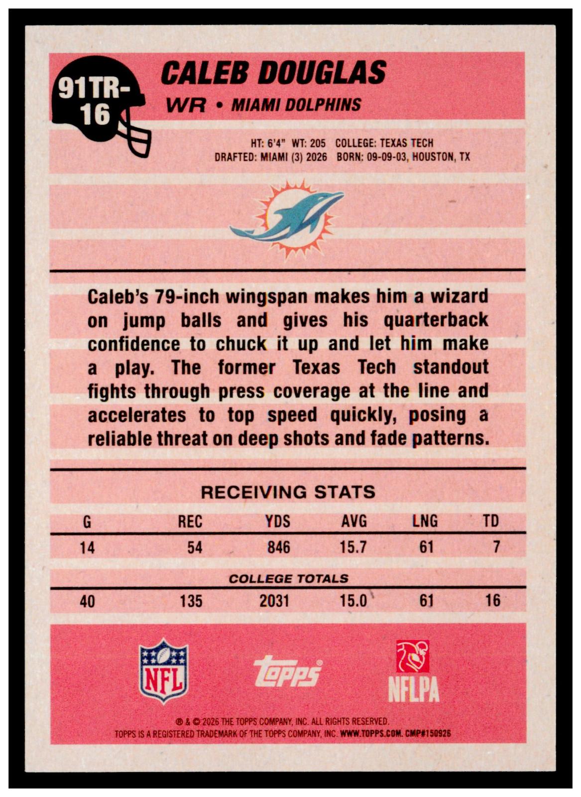 2026 Topps Heritage Football Kadyn Proctor RC Pink Sparkle