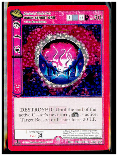 Omen Street Orb 034/165 Gold UFO First Edition MetaZoo Near Mint