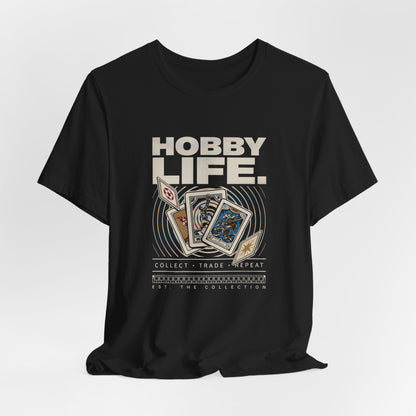Collect, Trade, Repeat Trading Card Tee — Hobby Life Graphic T-Shirt