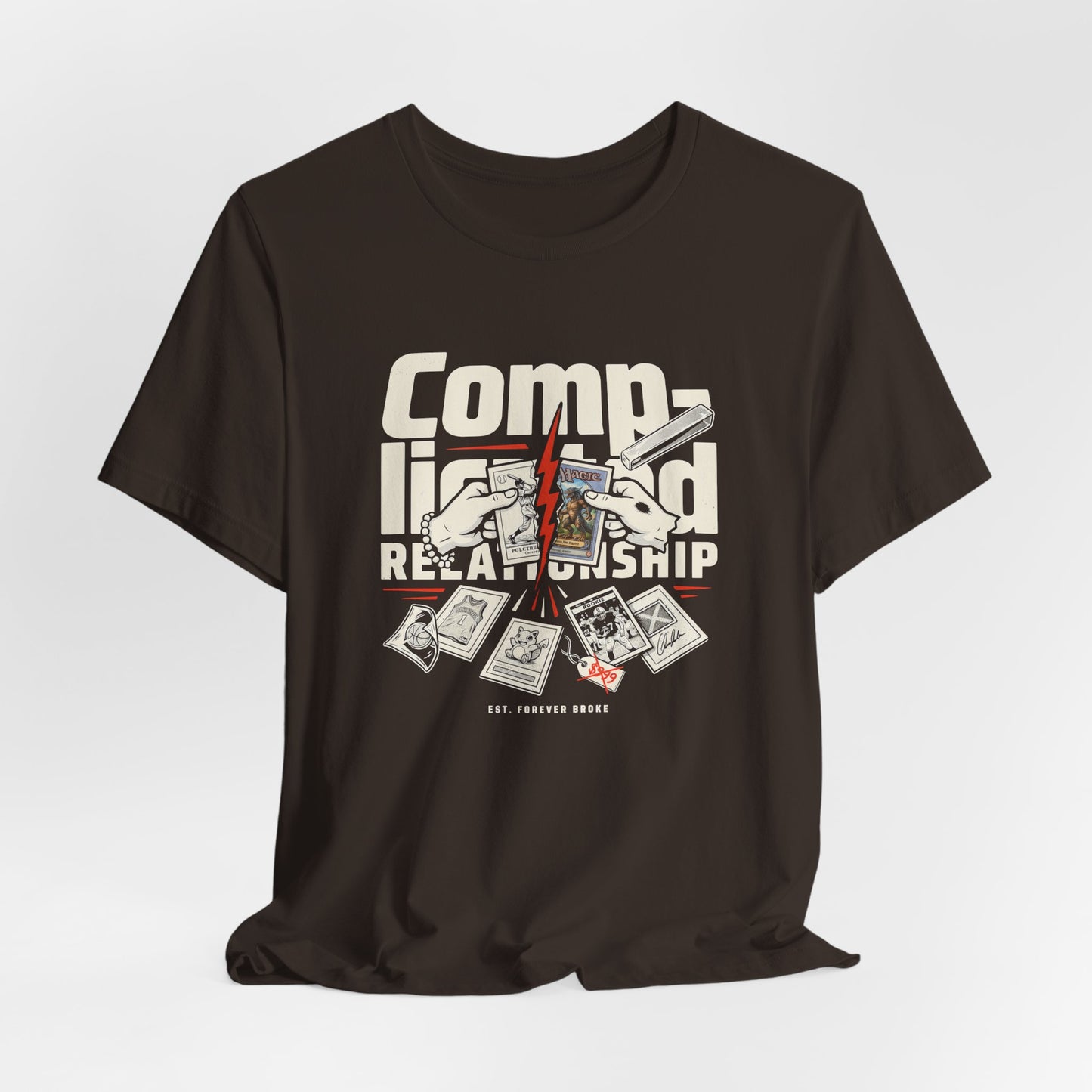 Complicated Relationship Tee — 'Cards & Market Comps' Graphic T-Shirt