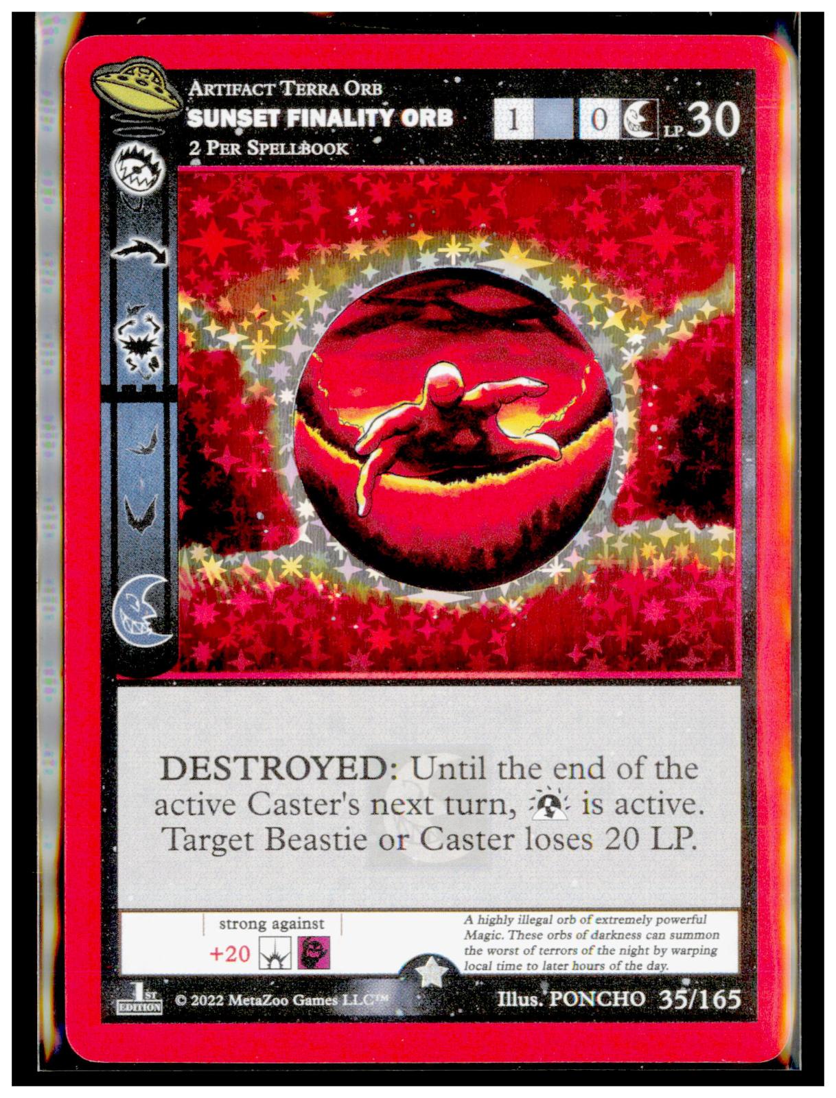 Sunset Finality Orb 035/165 Gold UFO First Edition MetaZoo Near Mint