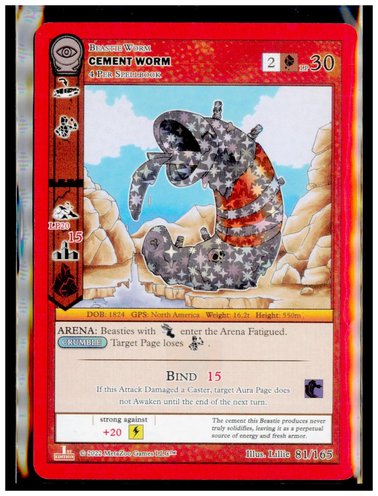 Cement Worm 81/165 Silver Seance First Edition MetaZoo Near Mint