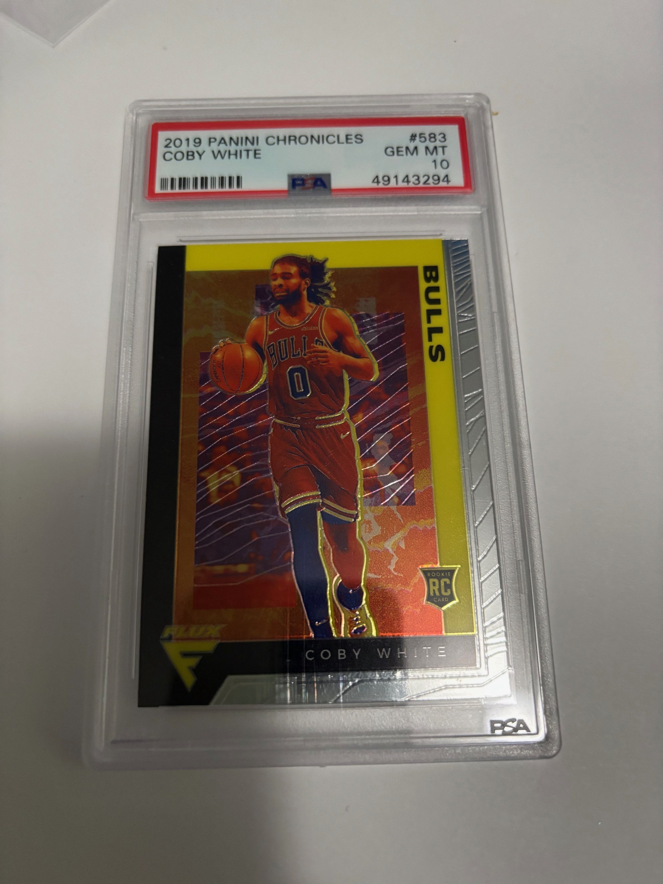 2019 Panini Chronicles Flux Coby White RC #583 Rookie Card PSA 10 Gem Mint