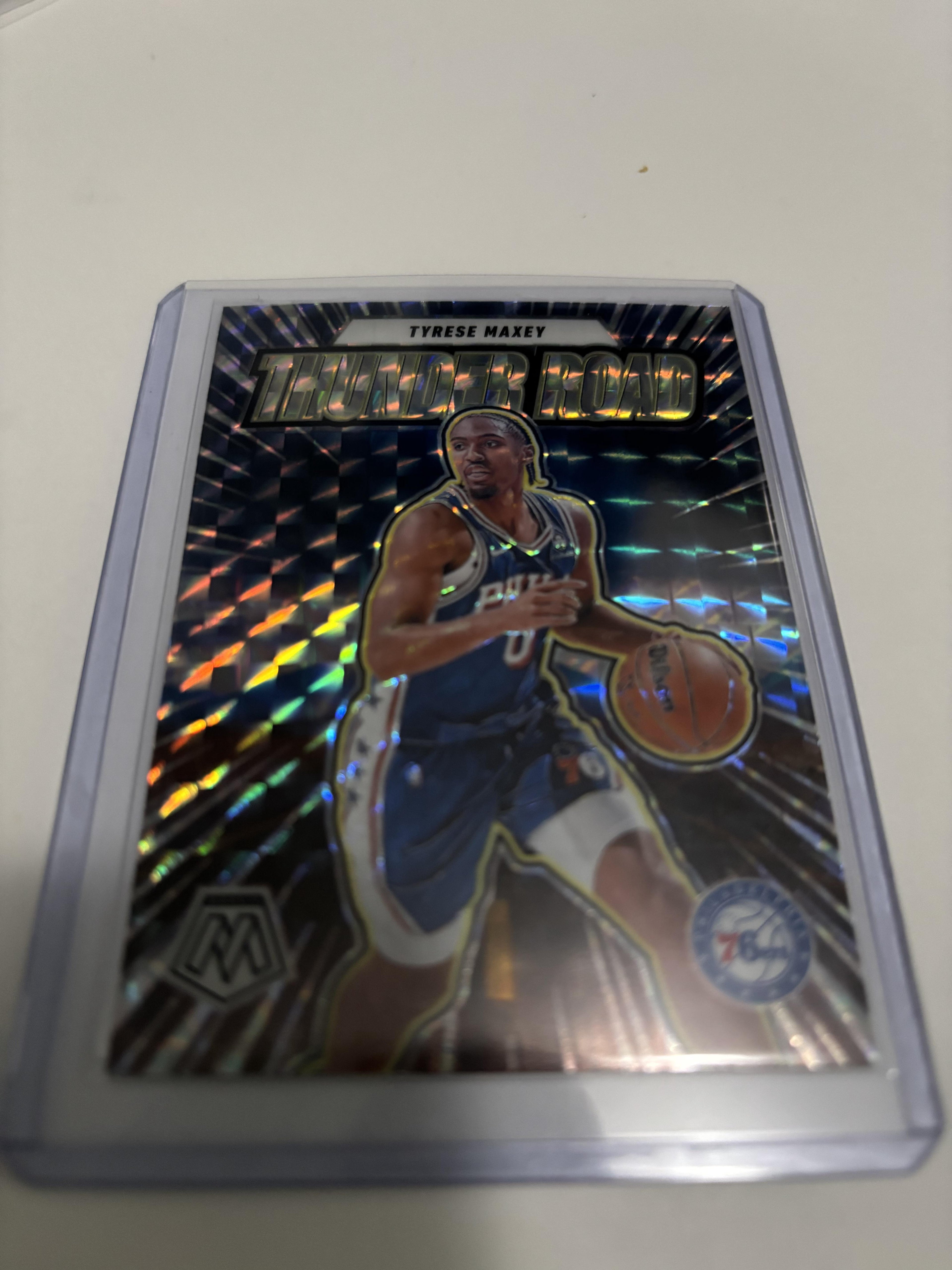 2024-25 Panini Mosaic Tyrese Maxey #12 Thunder Road Insert 76ers Prizm