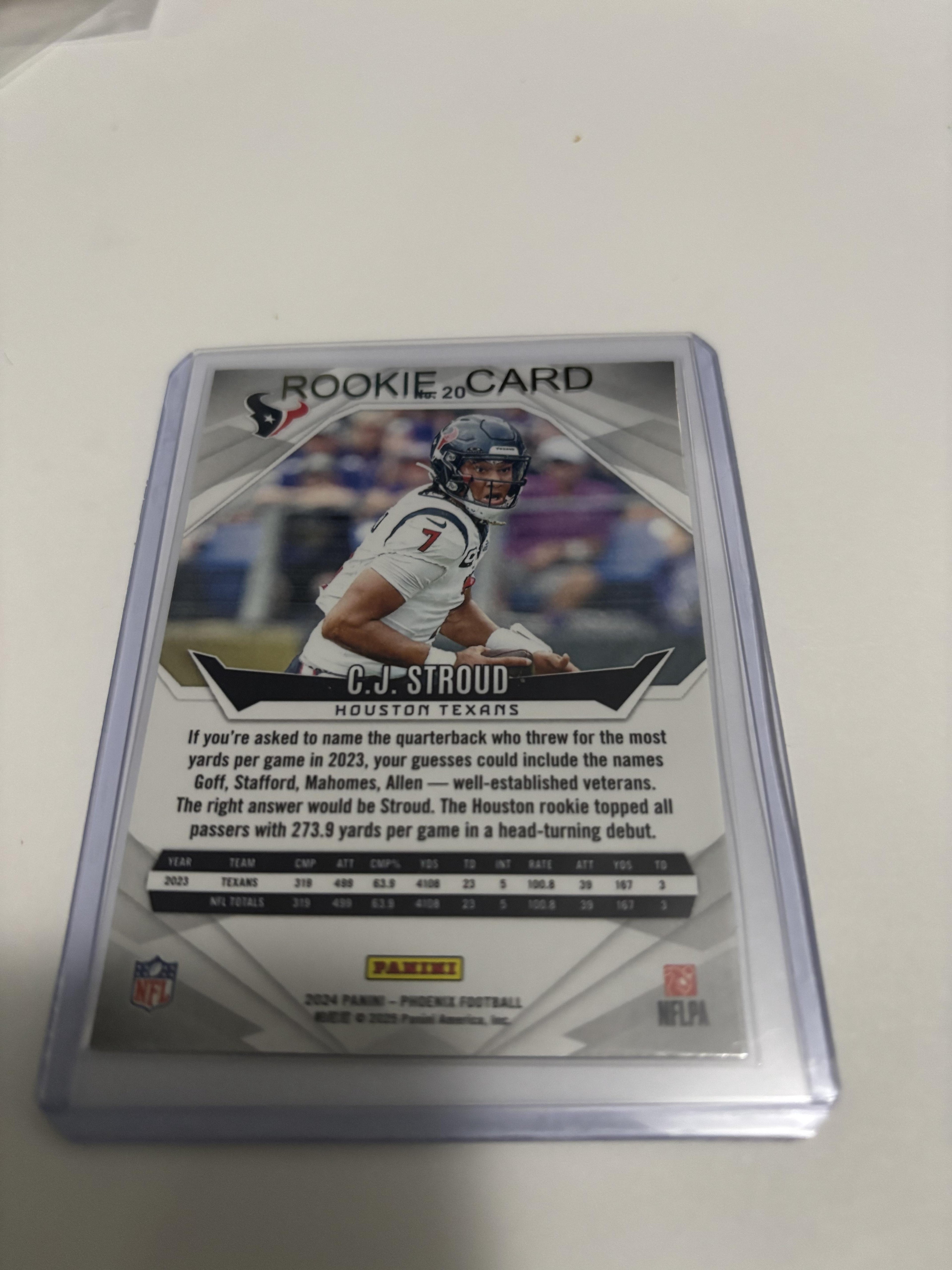 2024 Panini Phoenix C.J. Stroud #20 Fire Burst Orange Parallel Texans SP