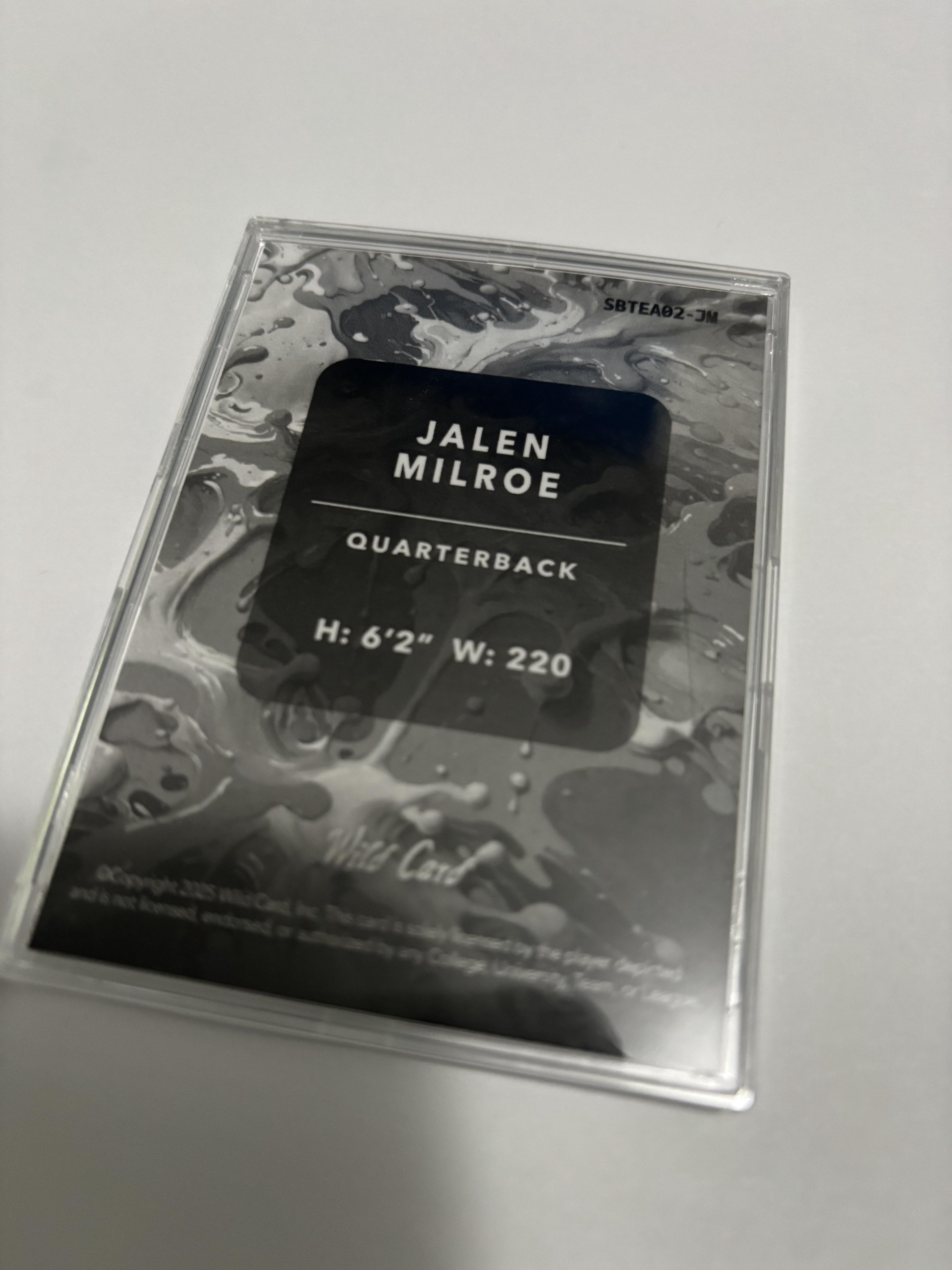 2025 Wild Card Splat Jalen Milroe Rookie RC Teal Green Sparkle /4 Short Print