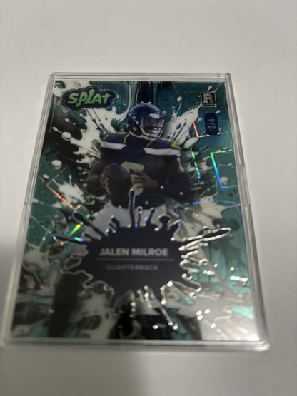 2025 Wild Card Splat Jalen Milroe Rookie RC Teal Green Sparkle /4 Short Print
