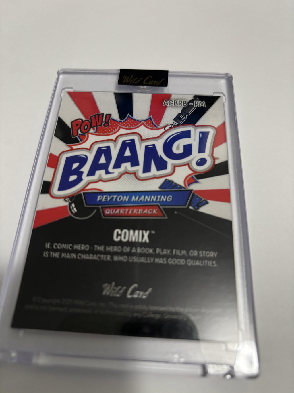 2025 Wild Card Comix Pow Bang Peyton Manning Red White Blue Sparkle /5 Rare SP