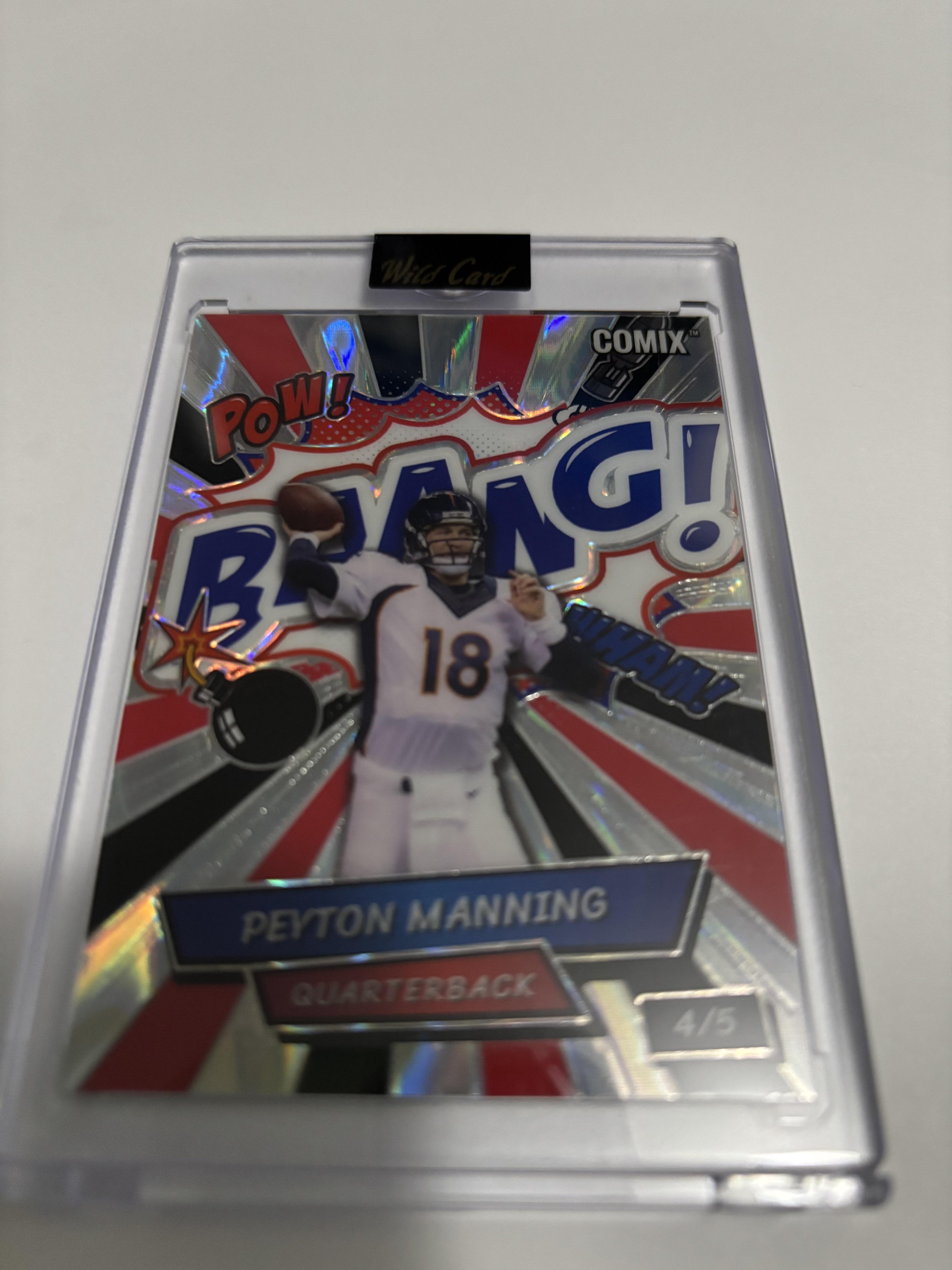 2025 Wild Card Comix Pow Bang Peyton Manning Red White Blue Sparkle /5 Rare SP