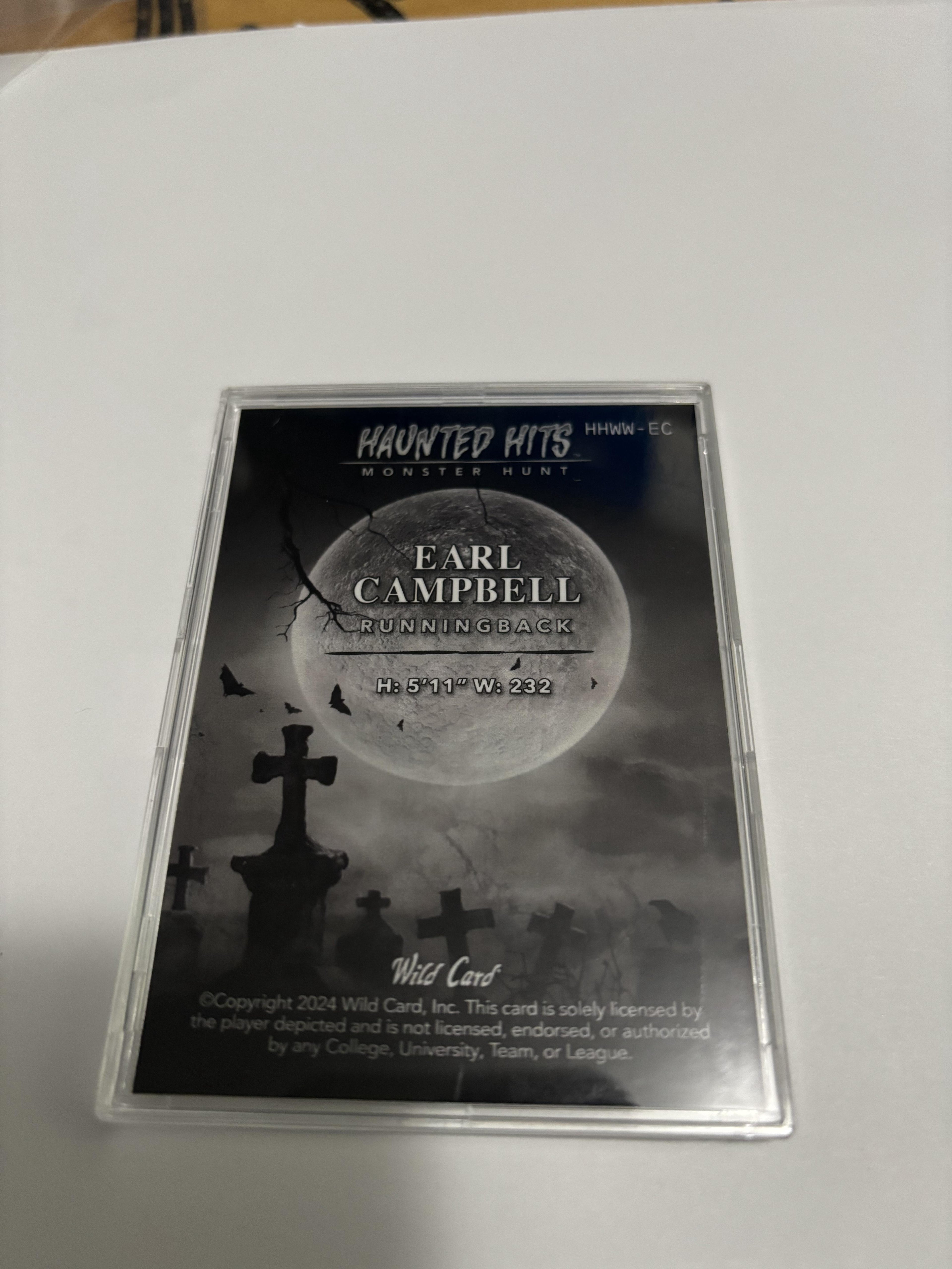 2024 Wild Card Haunted Hits Monster Hunt Earl Campbell Purple Foil /4 Rare SP
