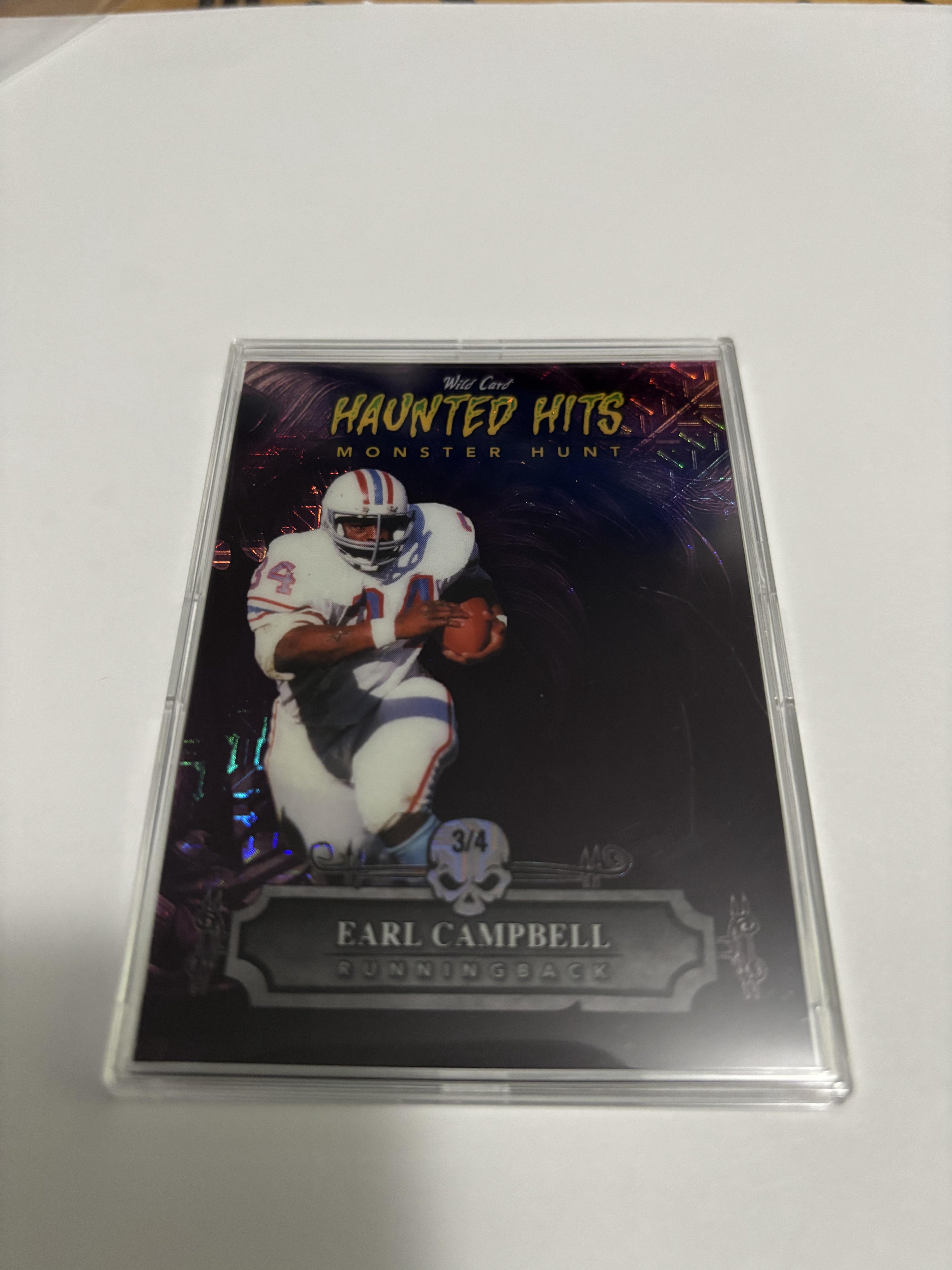 2024 Wild Card Haunted Hits Monster Hunt Earl Campbell Purple Foil /4 Rare SP