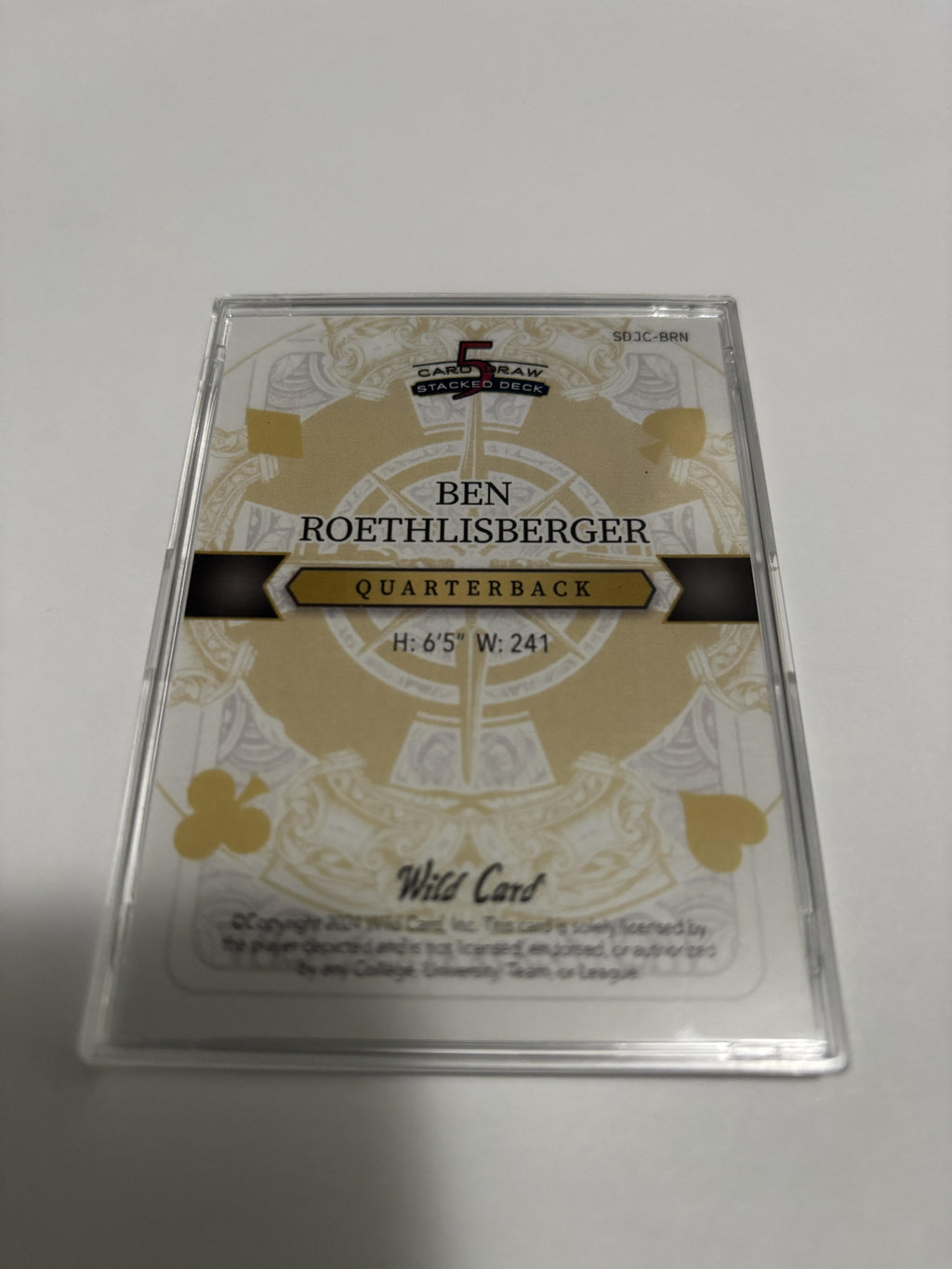2024 Wild Card 5 Card Draw Stacked Deck Ben Roethlisberger Gold Prism /4 Rare SP