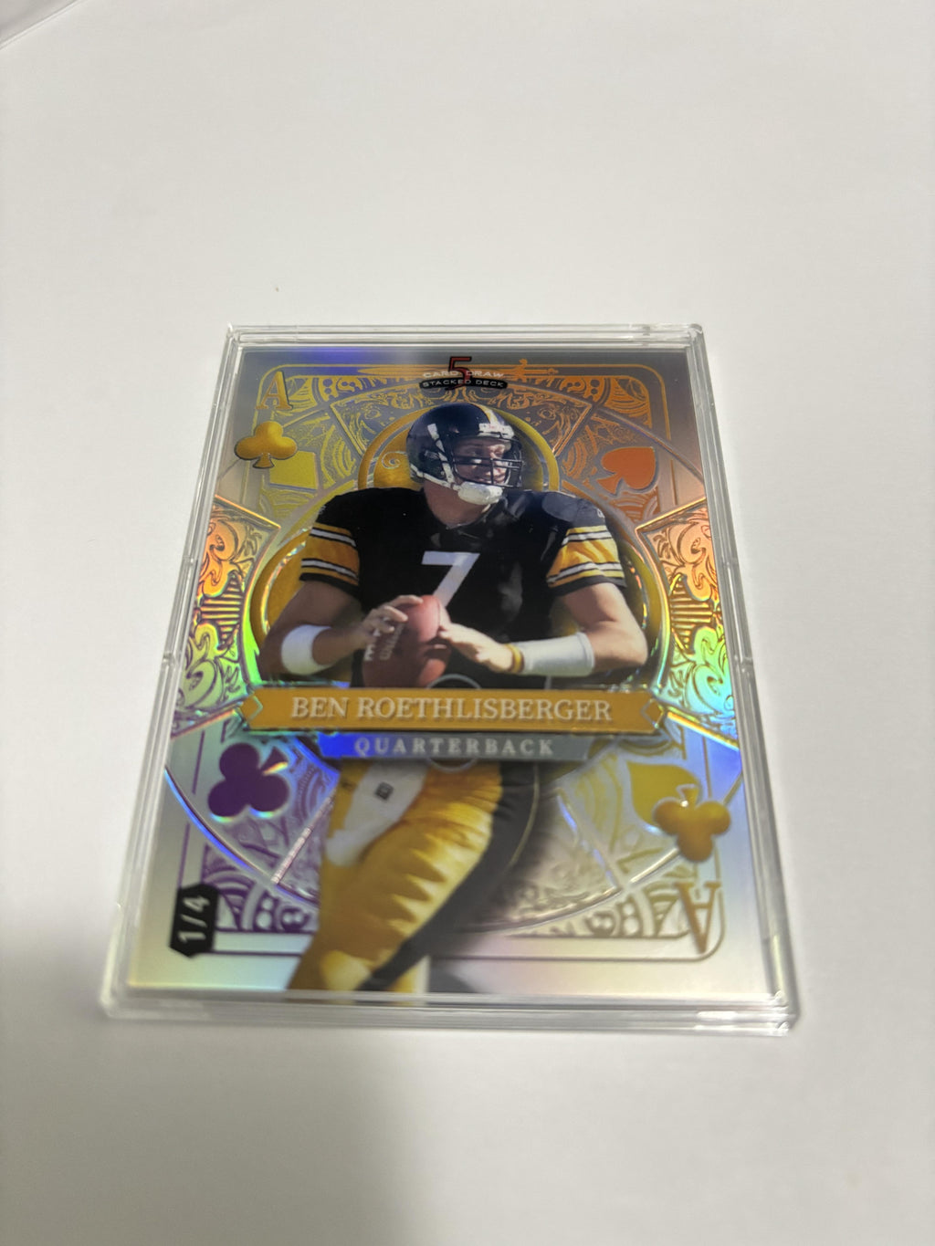 2024 Wild Card 5 Card Draw Stacked Deck Ben Roethlisberger Gold Prism /4 Rare SP