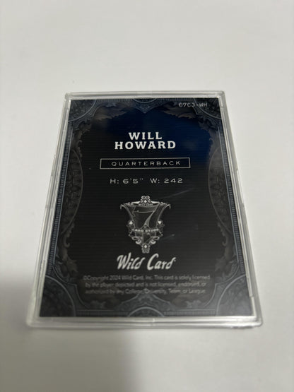 2024 Wild Card 7 Card Studs Joker Will Howard Green Foil 1/1 One of One QB