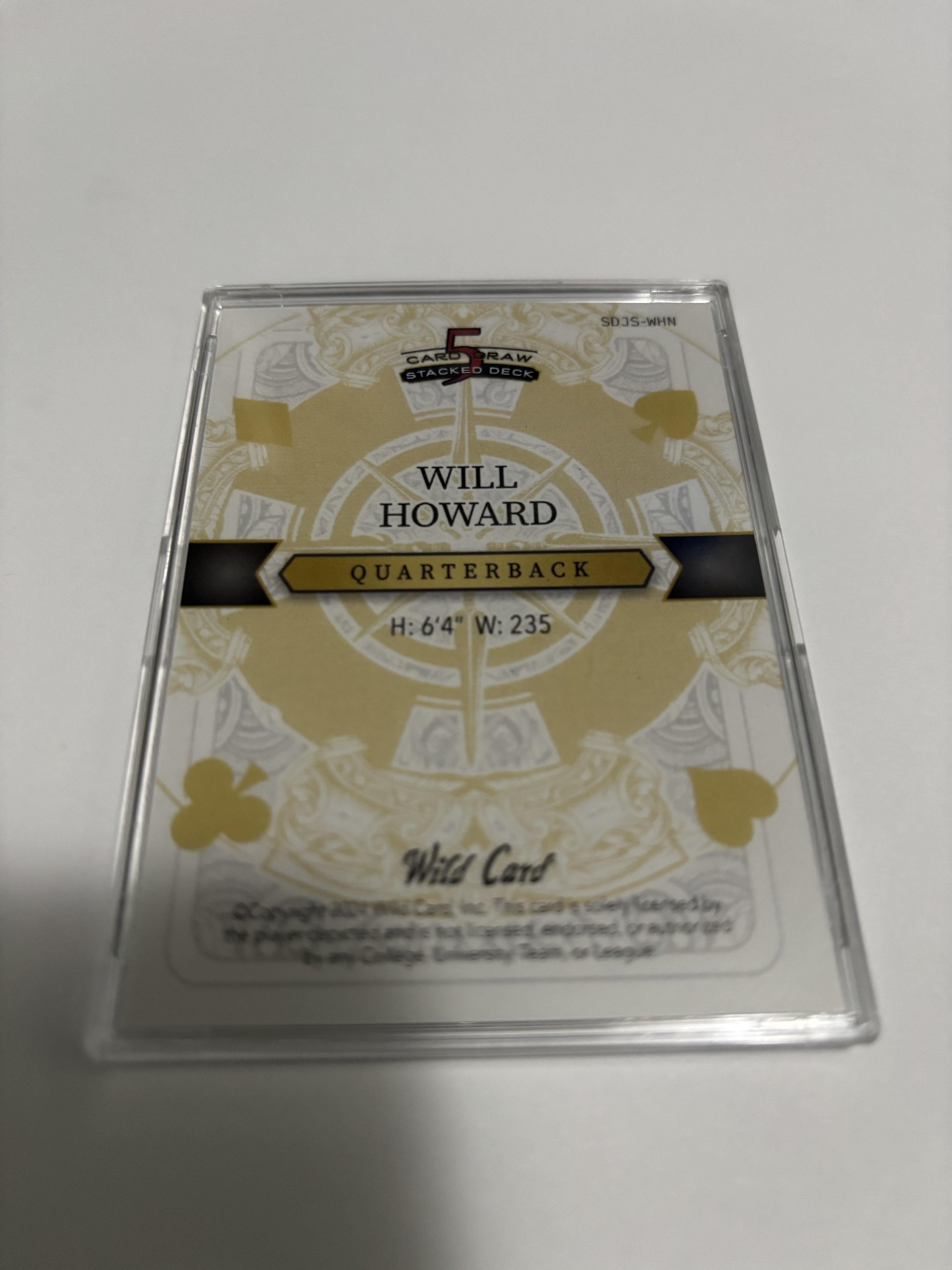 2024 Wild Card 5 Card Draw Stacked Deck Will Howard Jack Spades Silver Prism /3