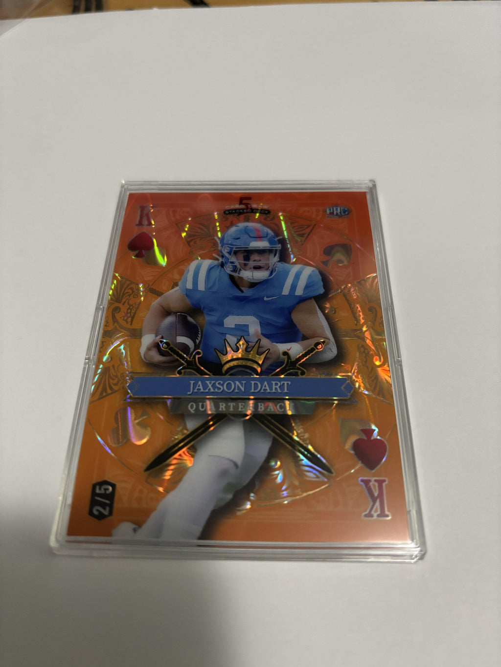 2024 Wild Card 5 Card Draw Stacked Deck Jaxson Dart King Orange Prism /5