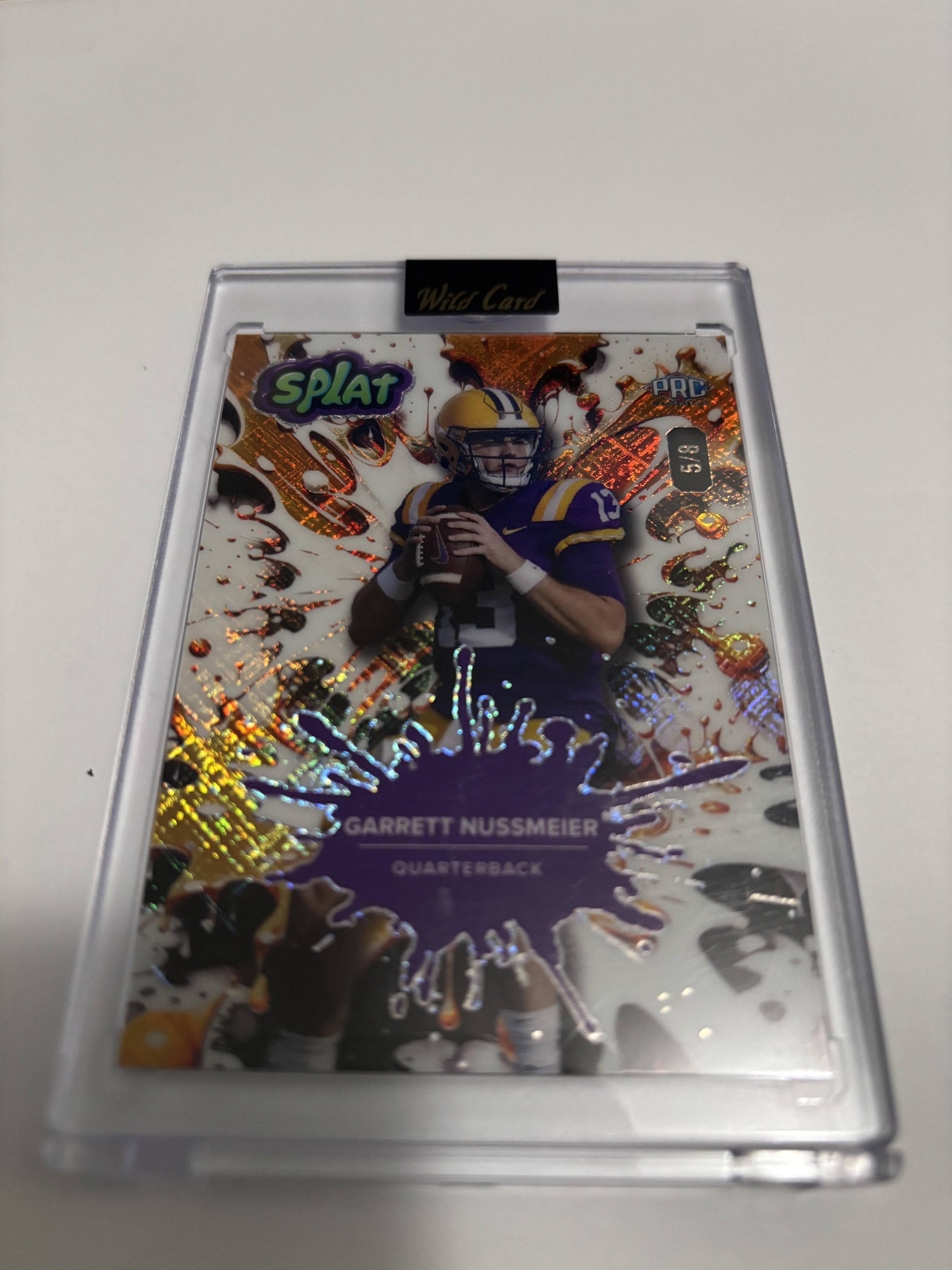 2025 Wild Card Splat GARRETT NUSSMEIER Orange Splat /8 RC LSU Tigers QB Rare SP
