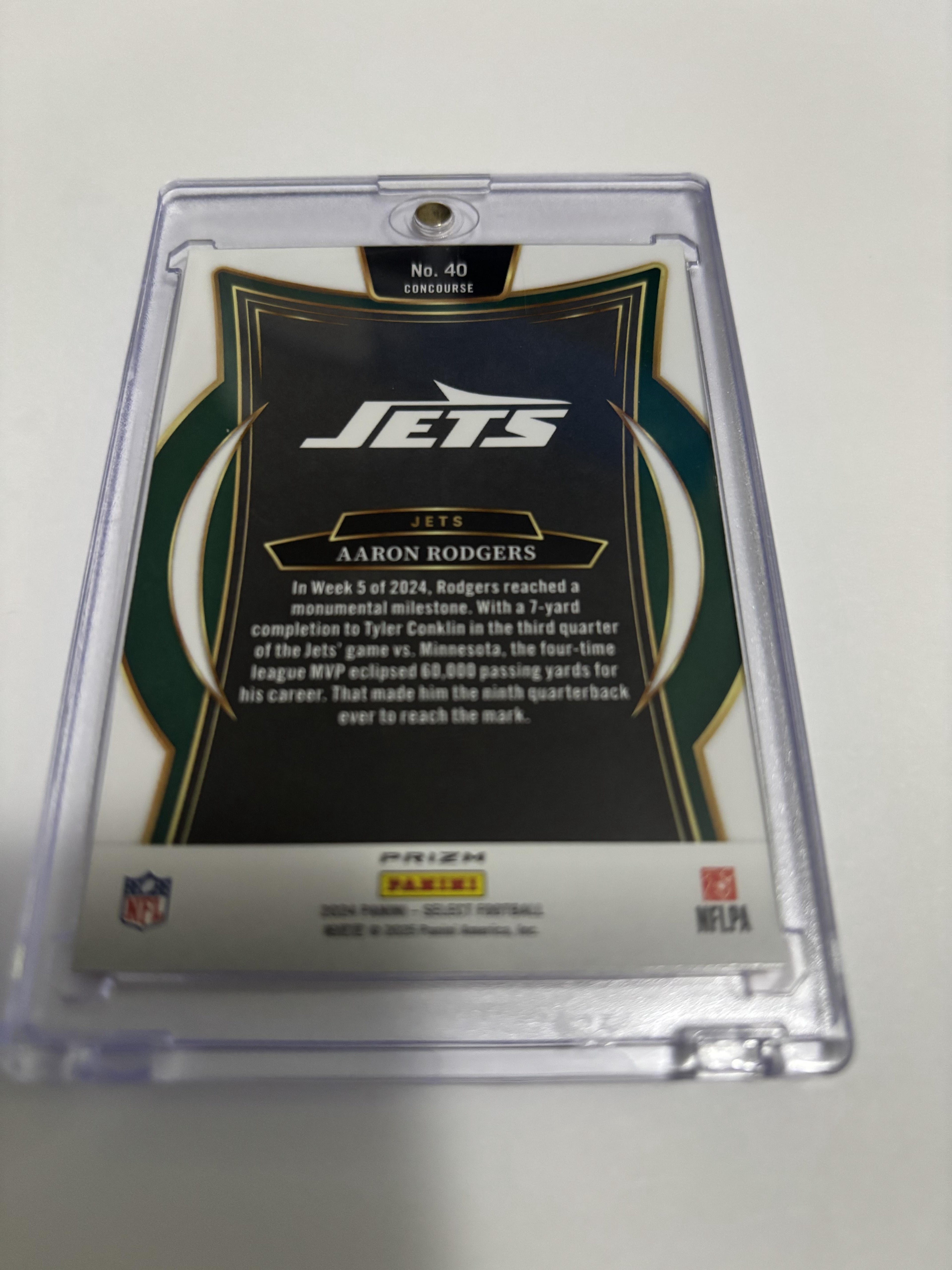 2024 Panini Select Football AARON RODGERS Concourse Green & Yellow Shock Prizm