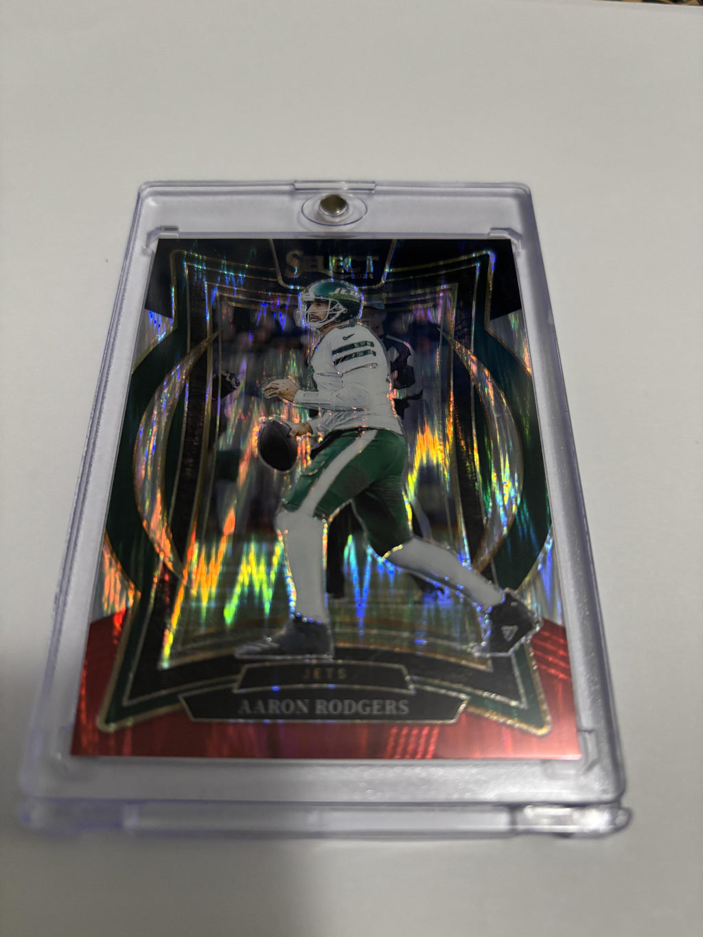 2024 Panini Select Football AARON RODGERS Concourse Green & Yellow Shock Prizm