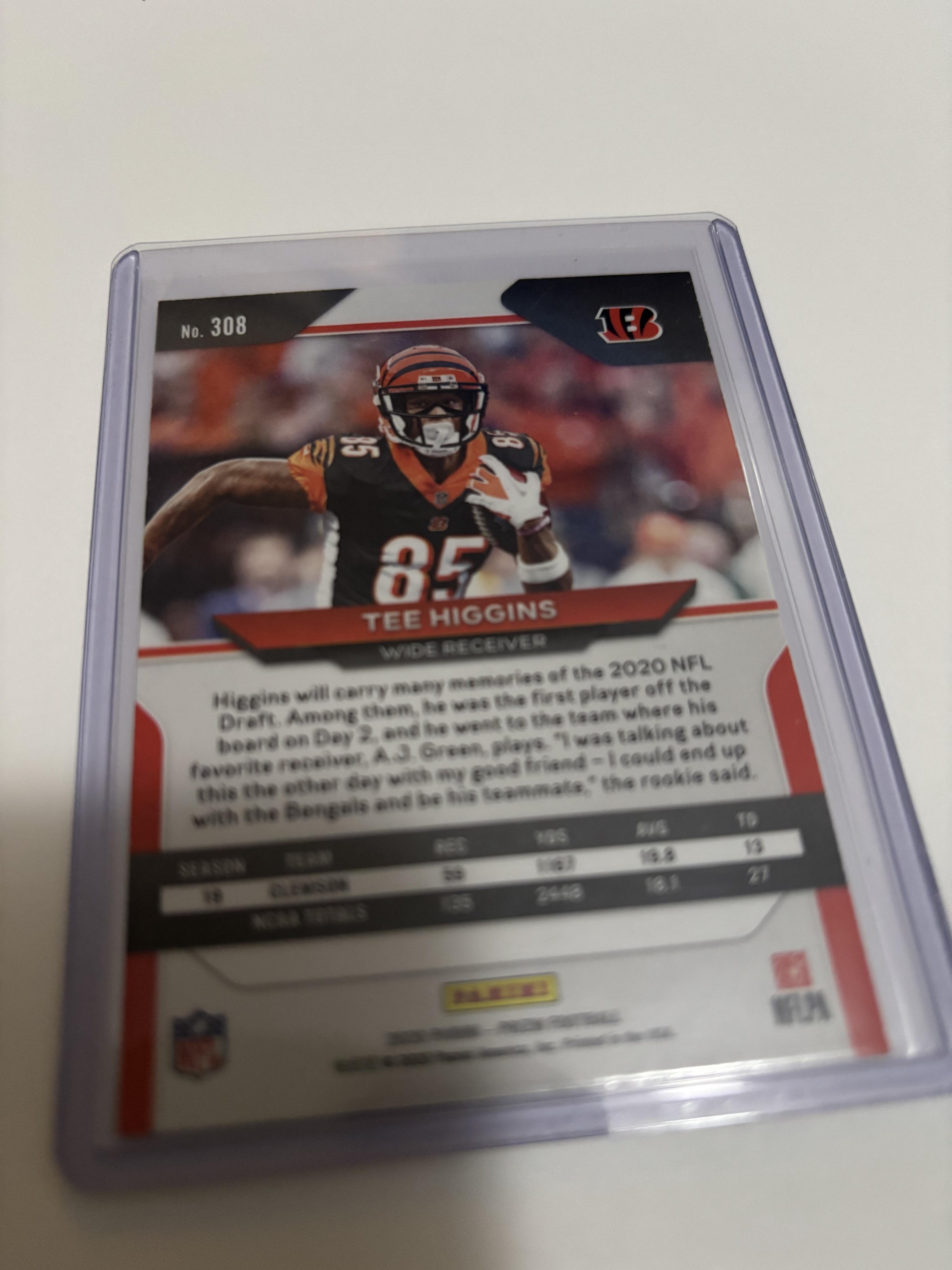 2020 Panini Prizm Tee Higgins RC Rookie Card #308 Cincinnati Bengals