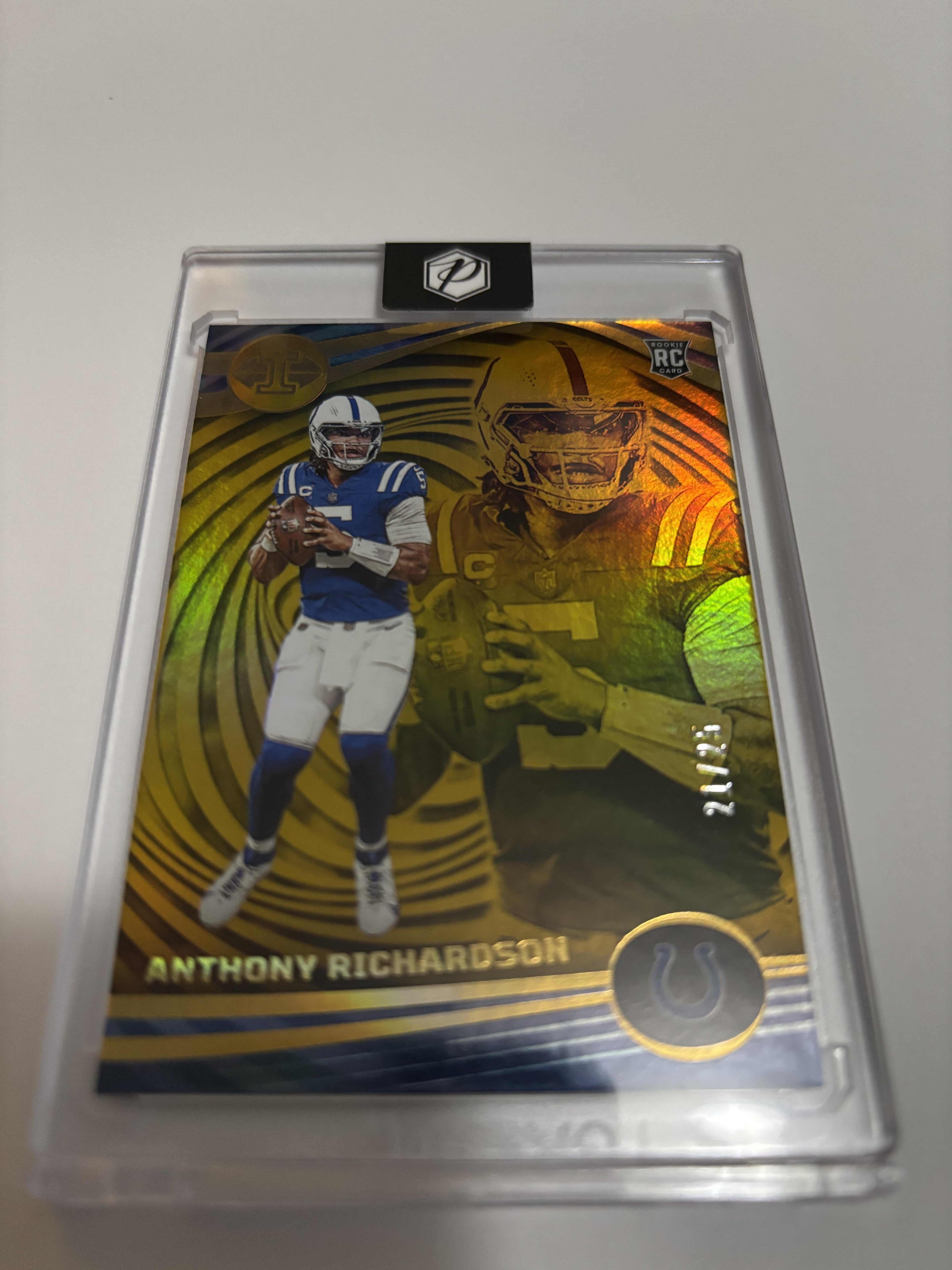 2023 Panini Illusions #46 Anthony Richardson Gold Trophy Collection #/25