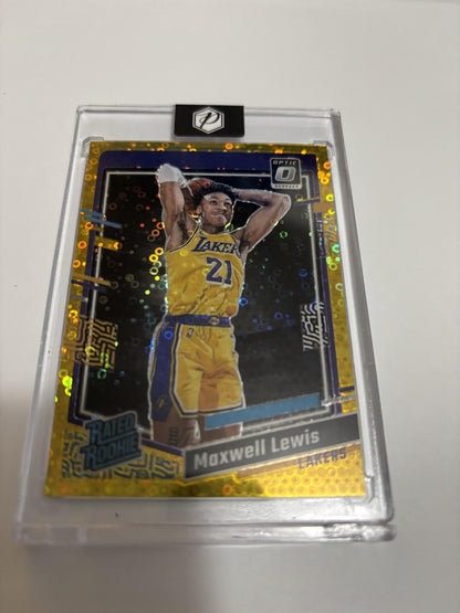 2023-24 Panini Donruss Optic Maxwell Lewis Gold Prizm RC /10 #211 Lakers Rookie