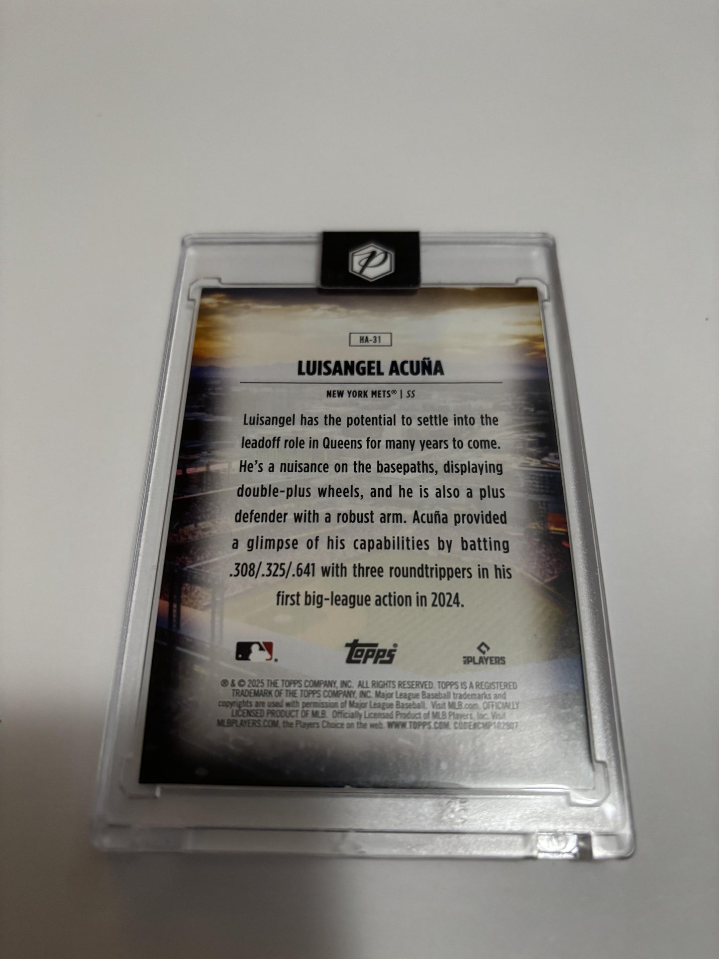 2025 Topps Series 1 Luisangel Acuna Home Field Advantage HFA Case Hit SSP RC