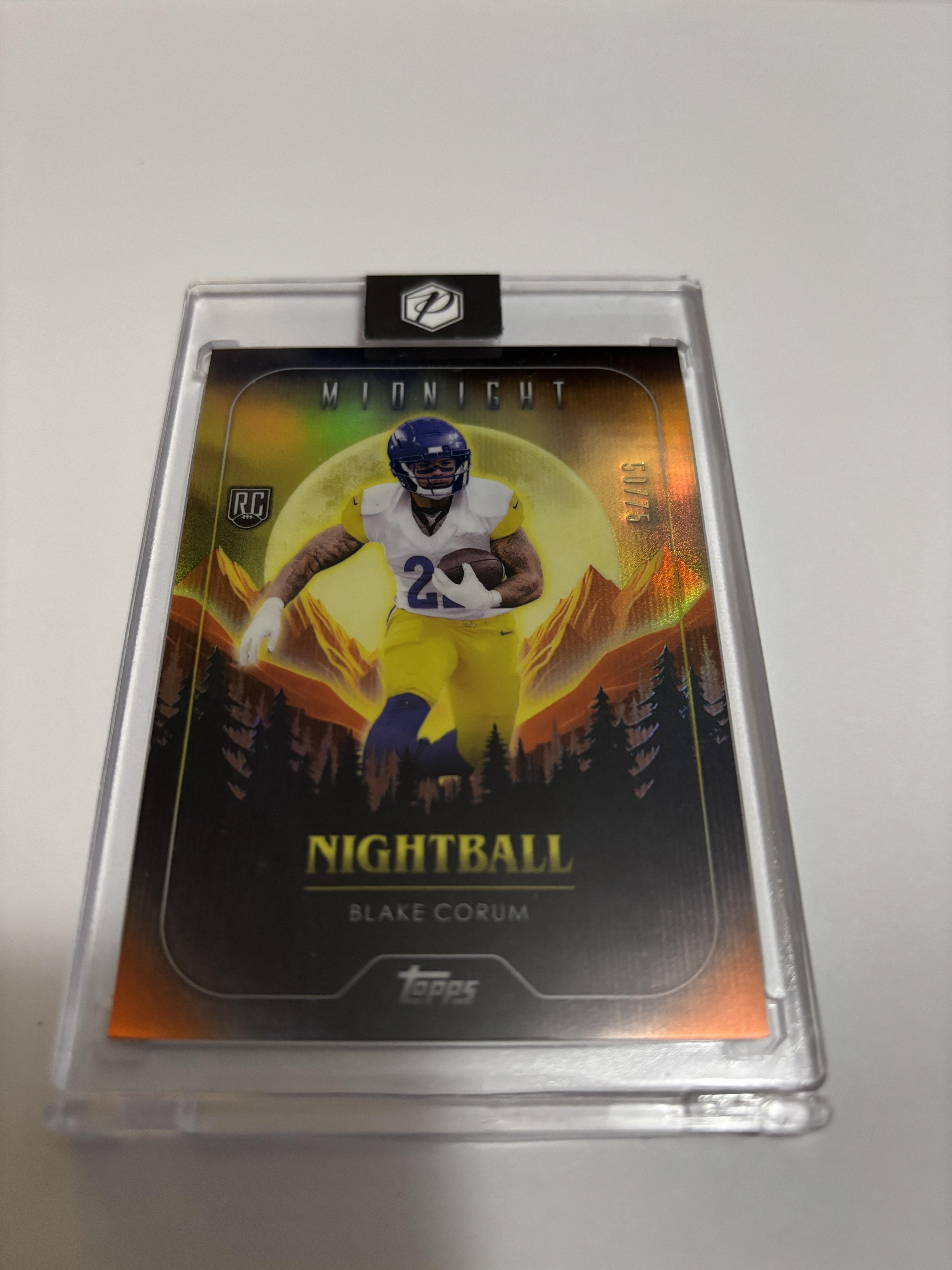 2024 Topps Midnight Nightball Blake Corum Dusk Parallel /75 RC Insert #NB-14