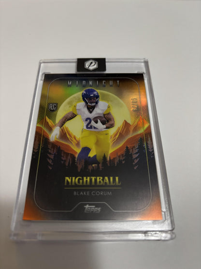 2024 Topps Midnight Nightball Blake Corum Dusk Parallel /75 RC Insert #NB-14