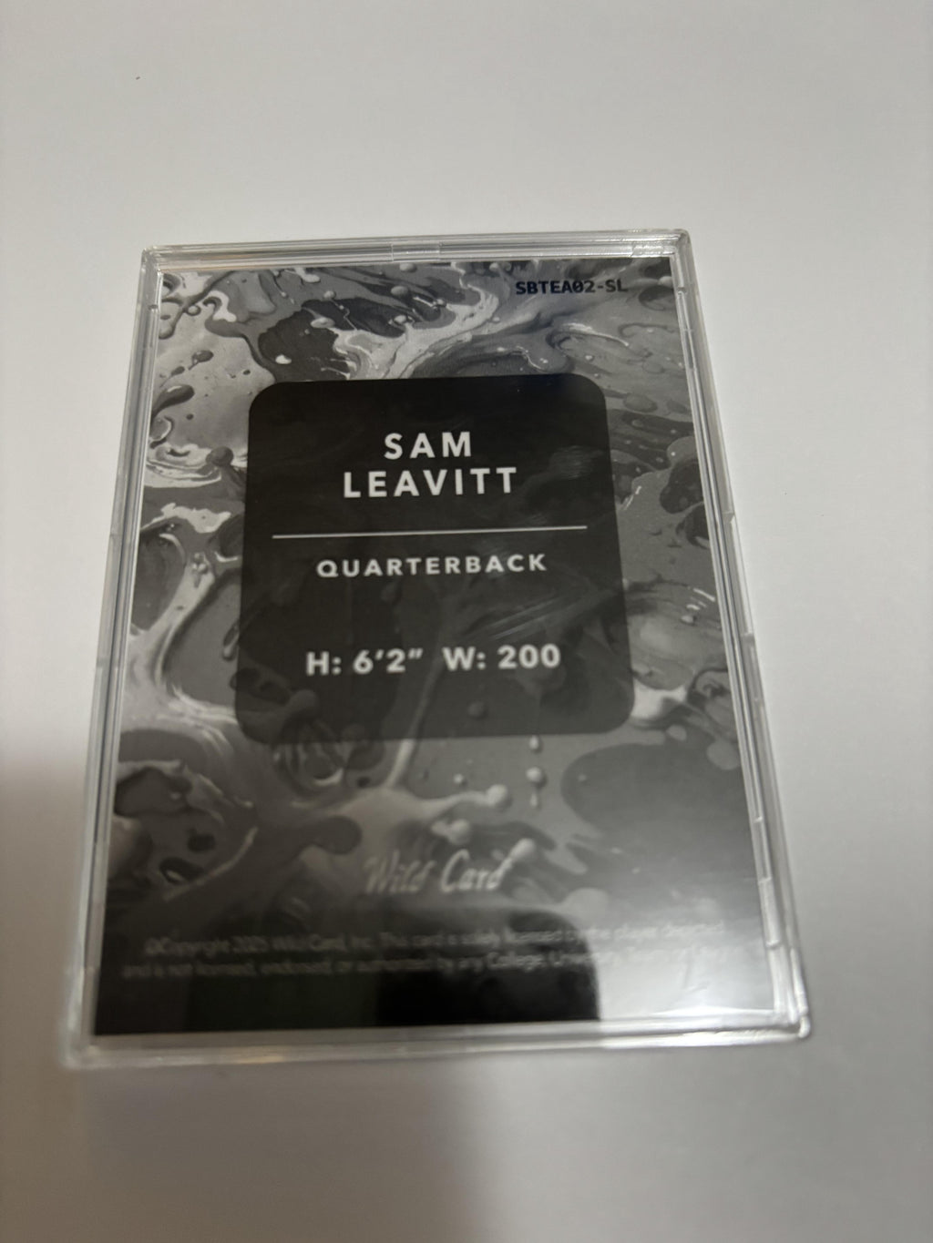 2025 Wild Card Splat Sam Leavitt Quarterback SSP /8 Rare Low Numbered SBTEA02