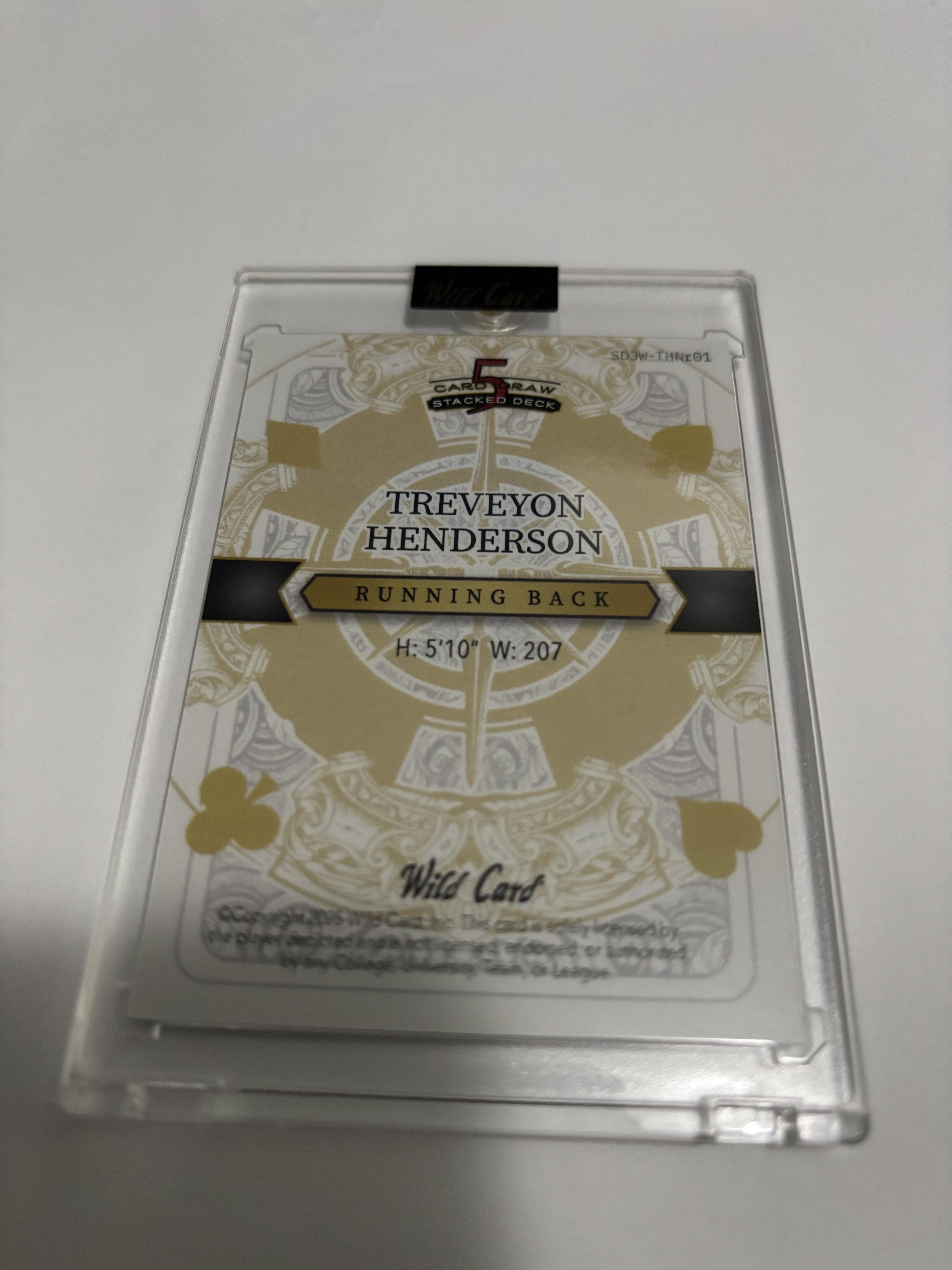 2025 Wild Card 5 Card Draw TreVeyon Henderson 1/1 JOKERS WILD RC Prospect