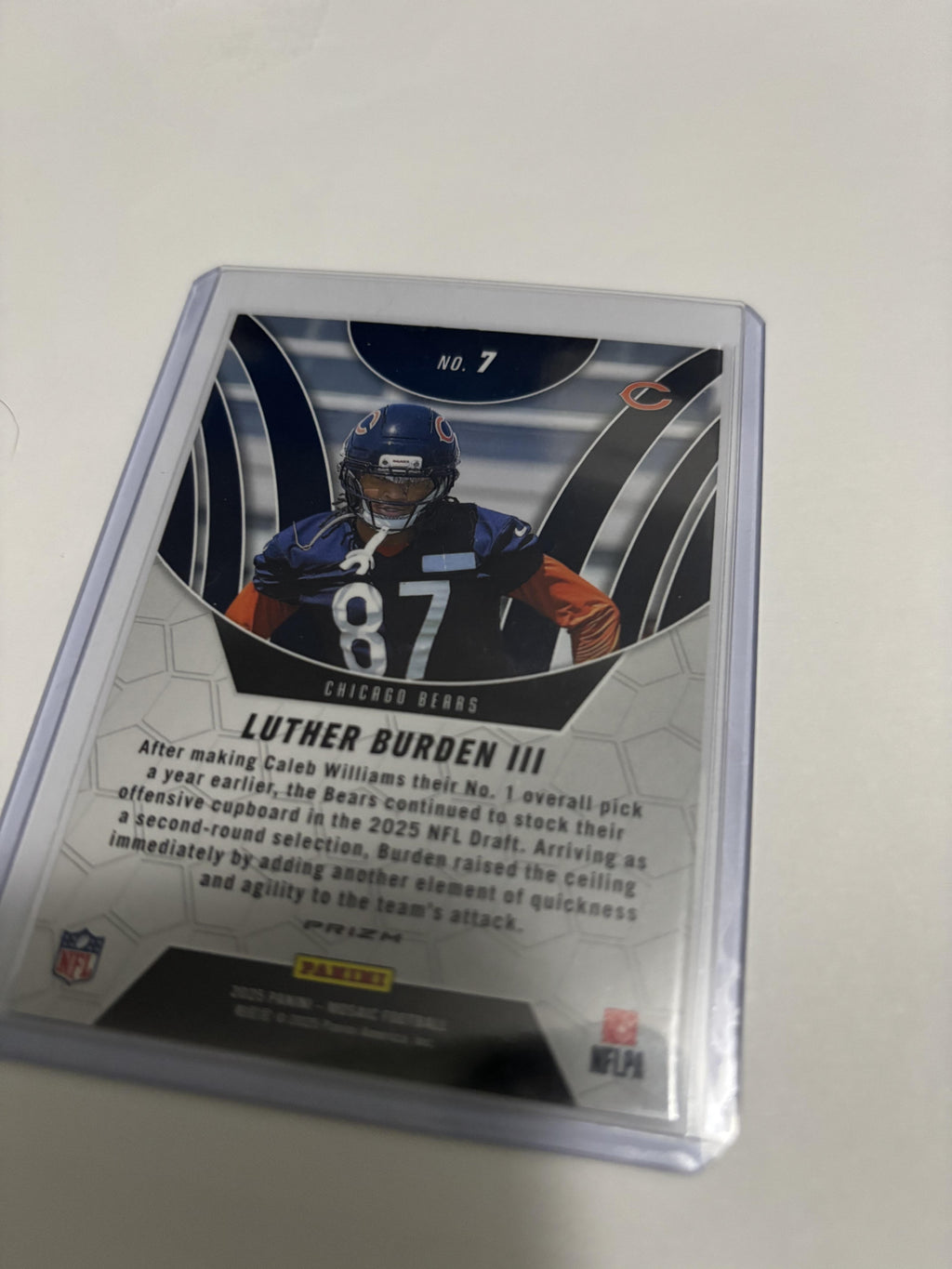 2025 Panini Mosaic Luther Burden III Elevate Insert #7 RC Chicago Bears WR Draft