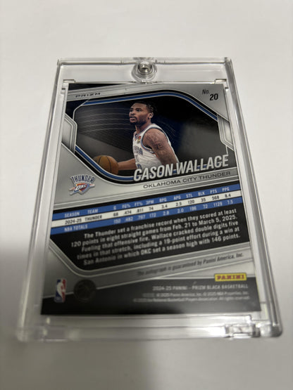 2024-25 Panini Prizm Black Cason Wallace Autograph Auto RC #20 OKC Thunder