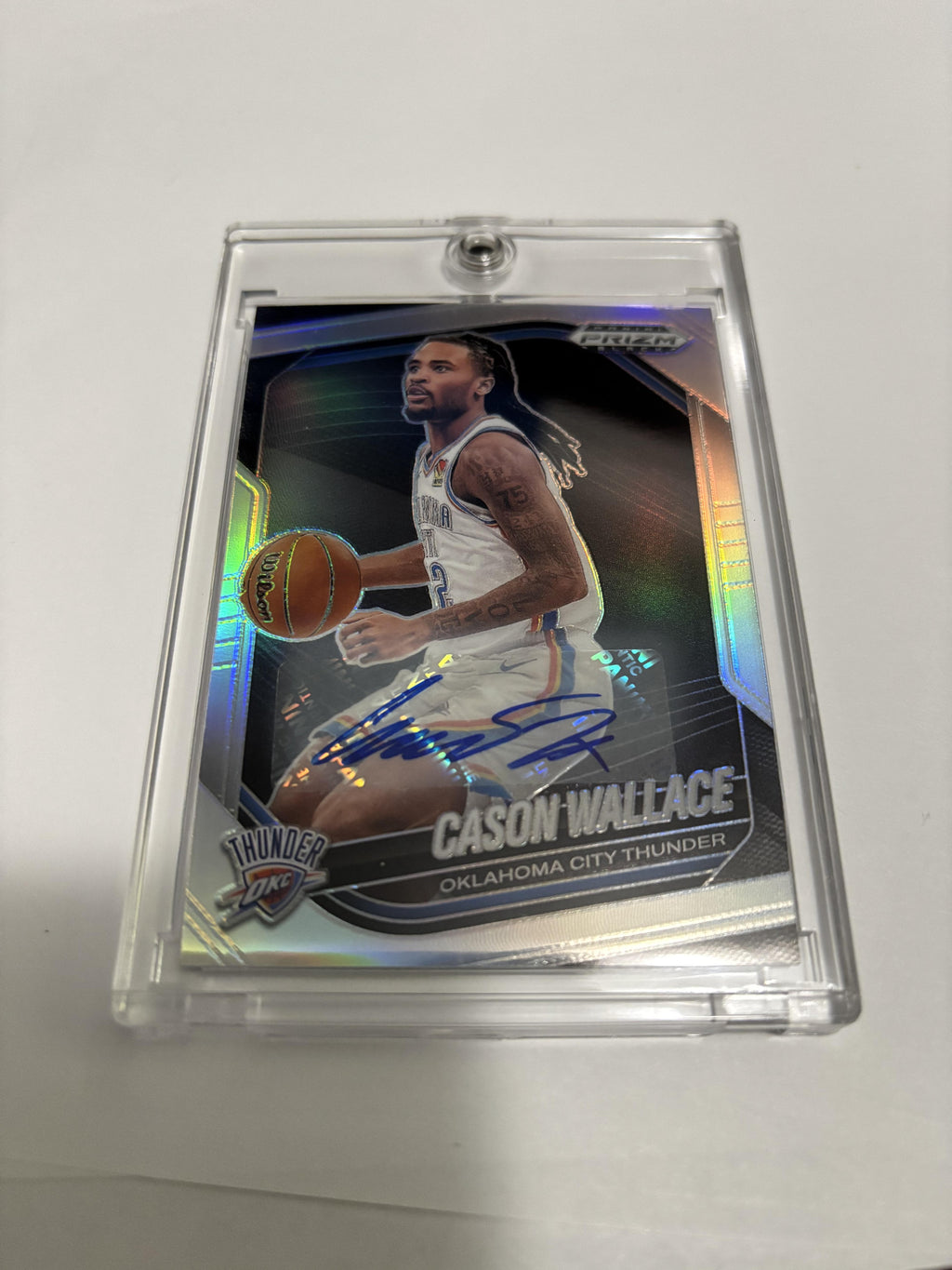 2024-25 Panini Prizm Black Cason Wallace Autograph Auto RC #20 OKC Thunder