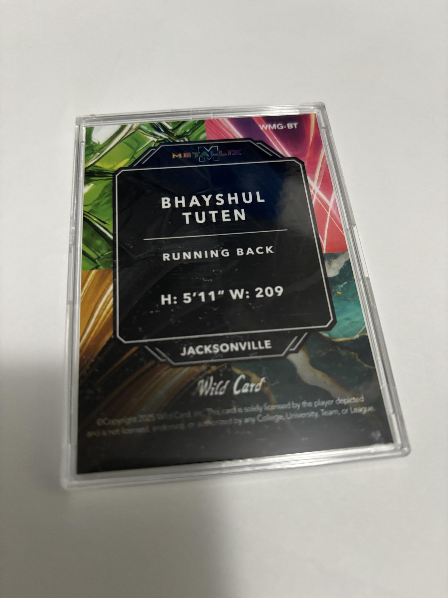 2025 Wild Card Metallix Bhayshul Tuten /8 Green Shimmer RC Virginia Tech RB Rare