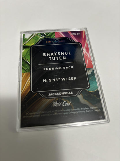 2025 Wild Card Metallix Bhayshul Tuten /8 Green Shimmer RC Virginia Tech RB Rare