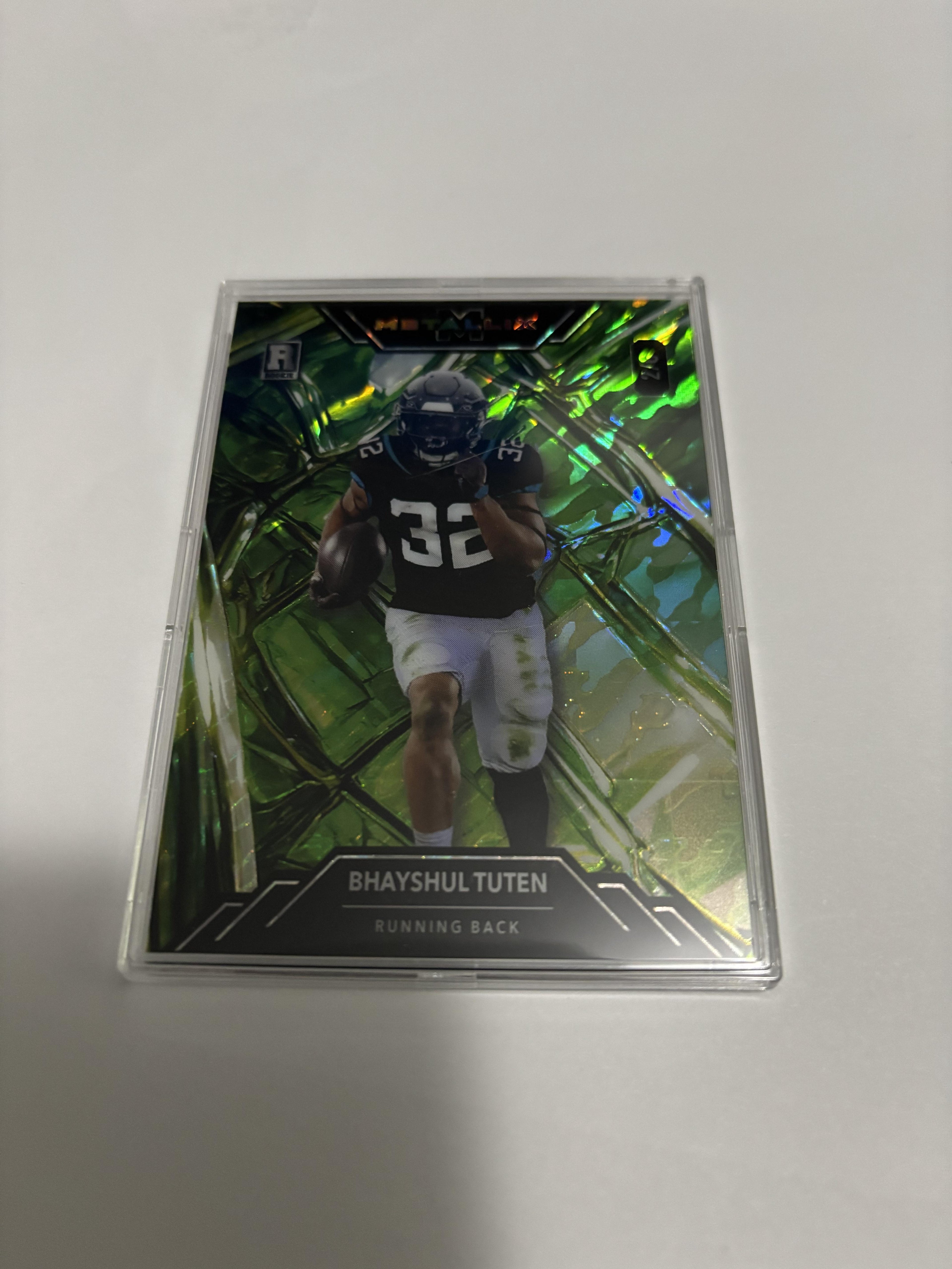 2025 Wild Card Metallix Bhayshul Tuten /8 Green Shimmer RC Virginia Tech RB Rare