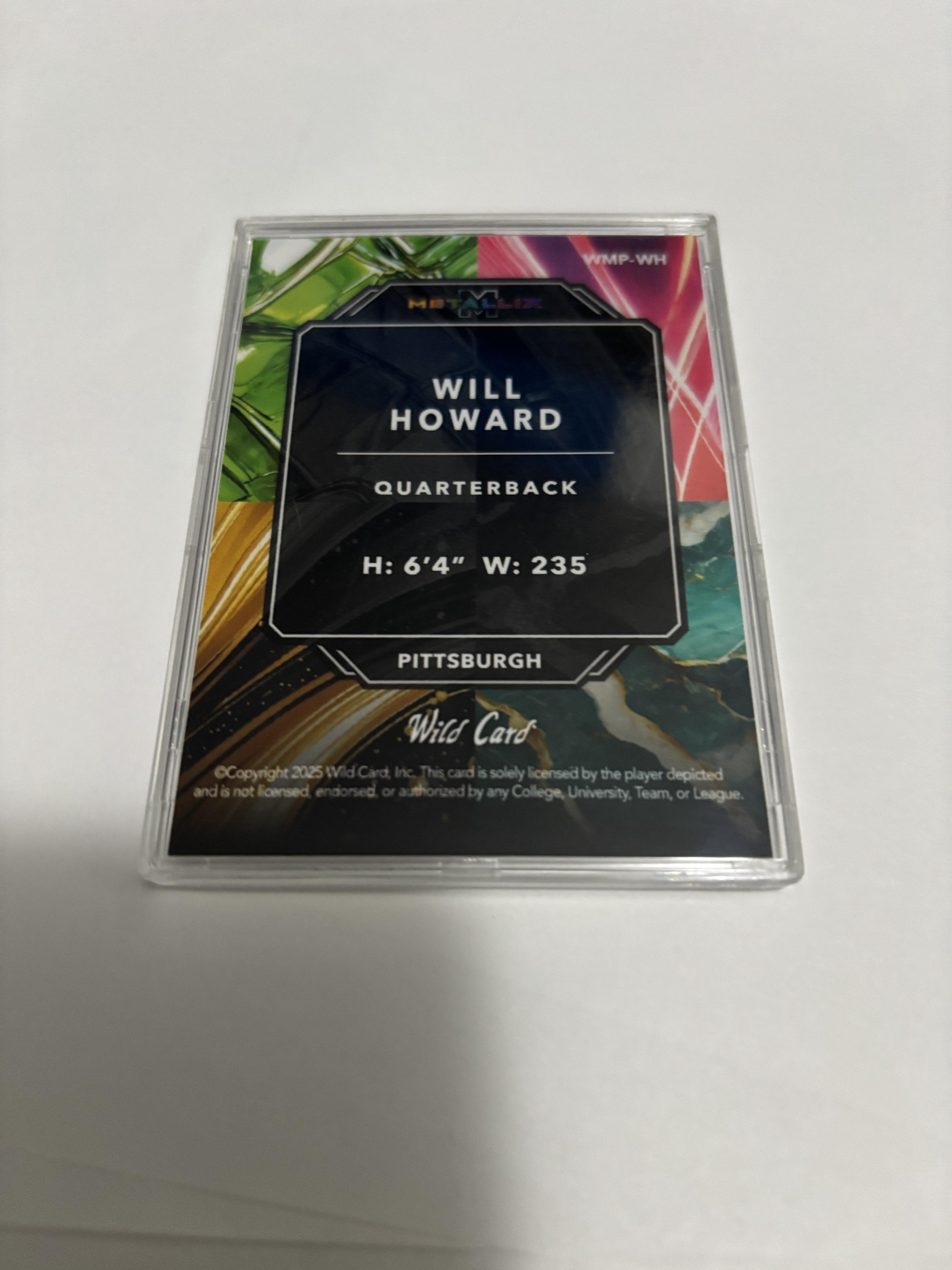 2025 Wild Card Metallix Will Howard 2/2 SSP Rare RC Black Silver Ohio State QB
