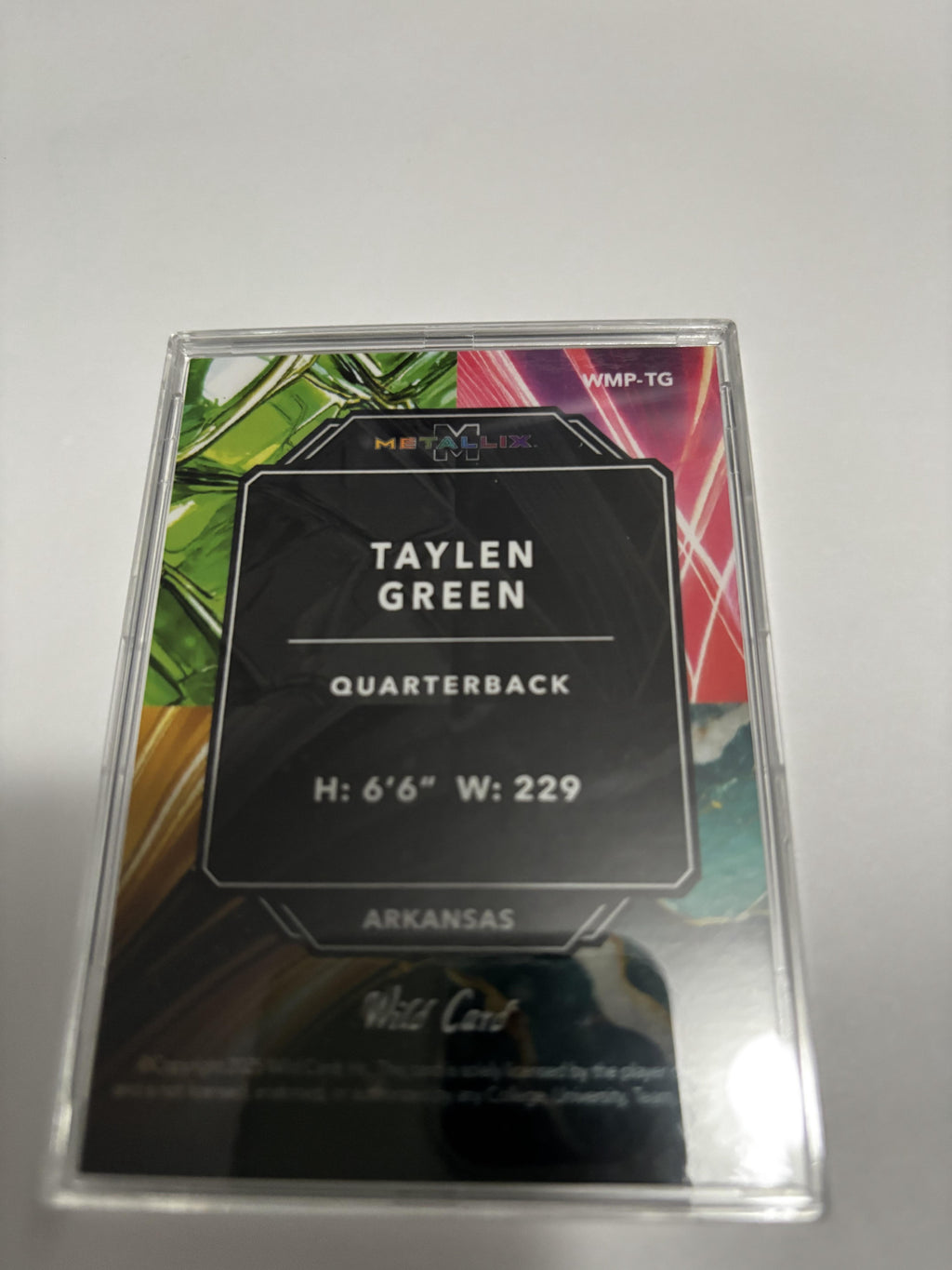2025 Wild Card Metallix TAYLEN GREEN Purple Black Swirl /5 Razorbacks QB