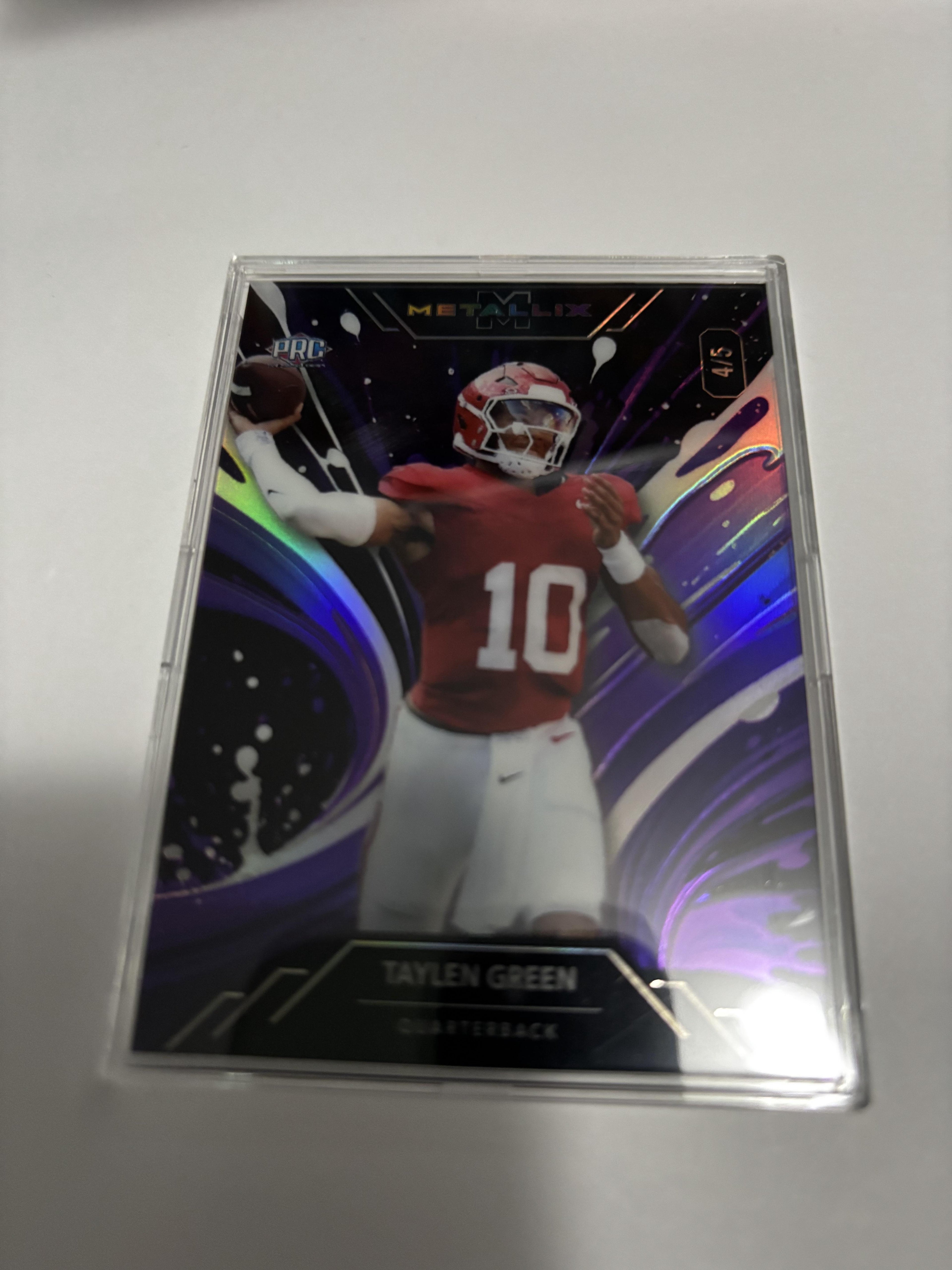 2025 Wild Card Metallix TAYLEN GREEN Purple Black Swirl /5 Razorbacks QB