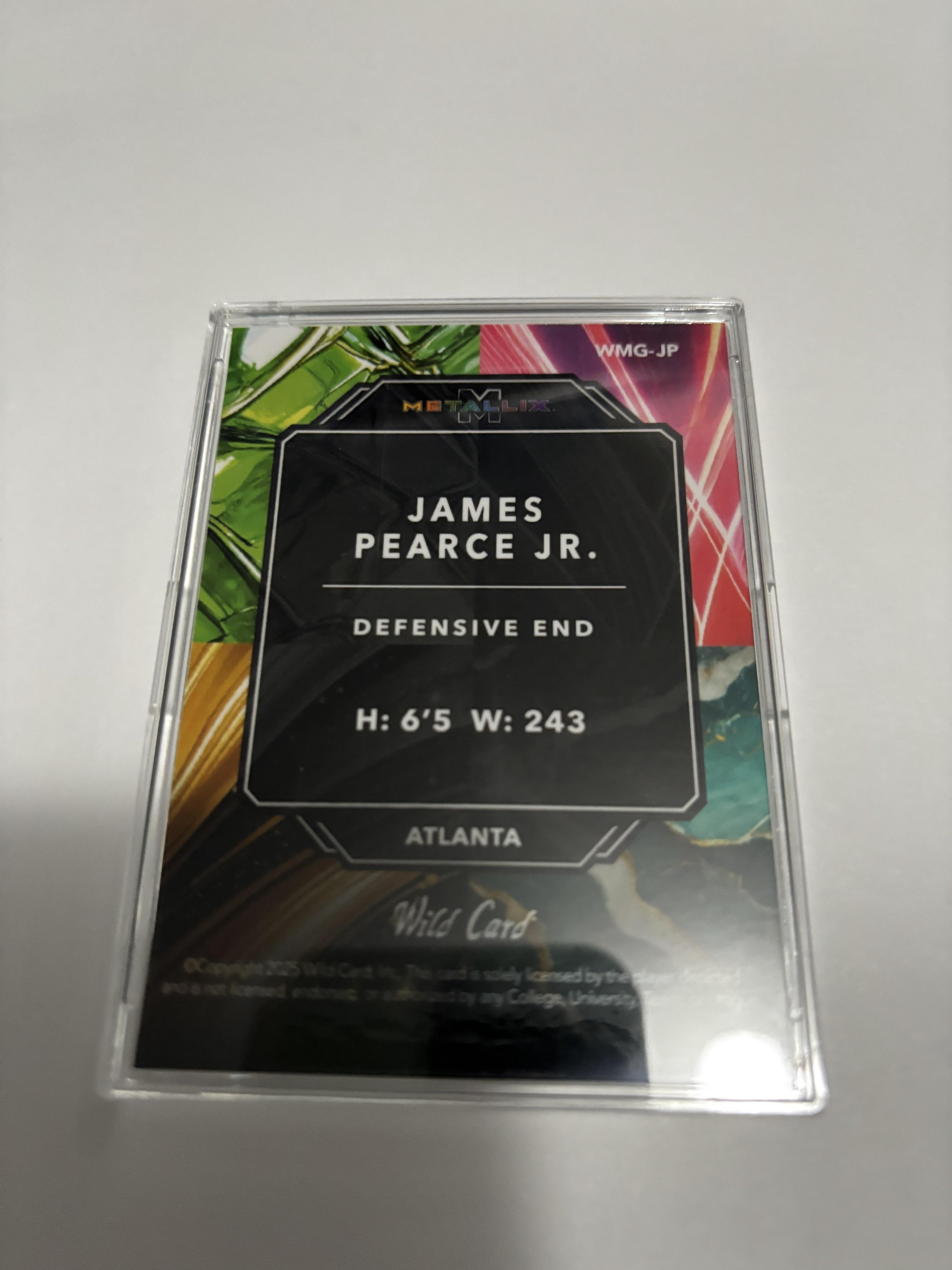 2025 Wild Card Metallix JAMES PEARCE JR Green Shard Cracked Ice /5 Tennessee