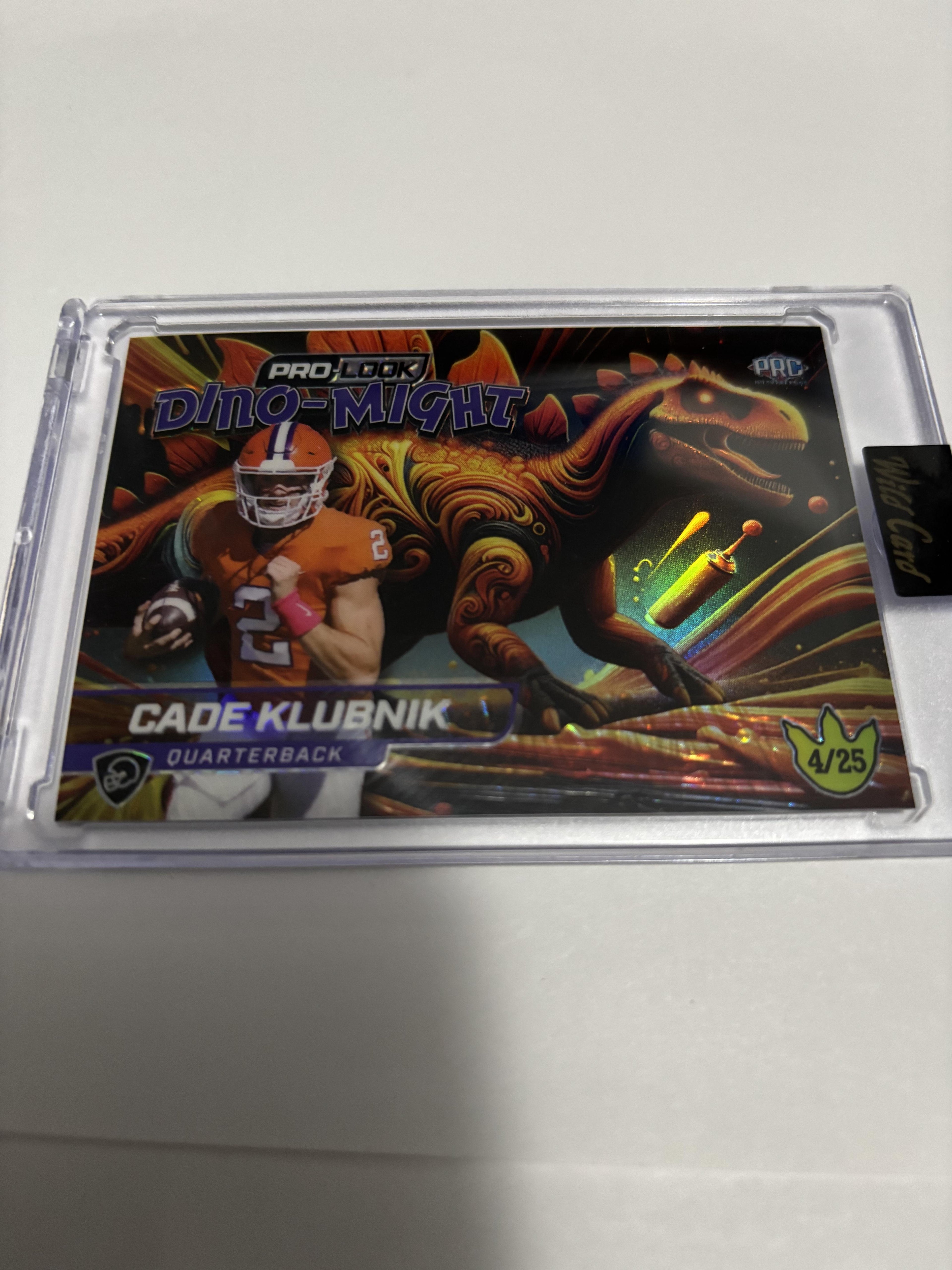 2025 Wild Card Alumination Dino-Might CADE KLUBNIK T-Rex Holo /25 Clemson QB