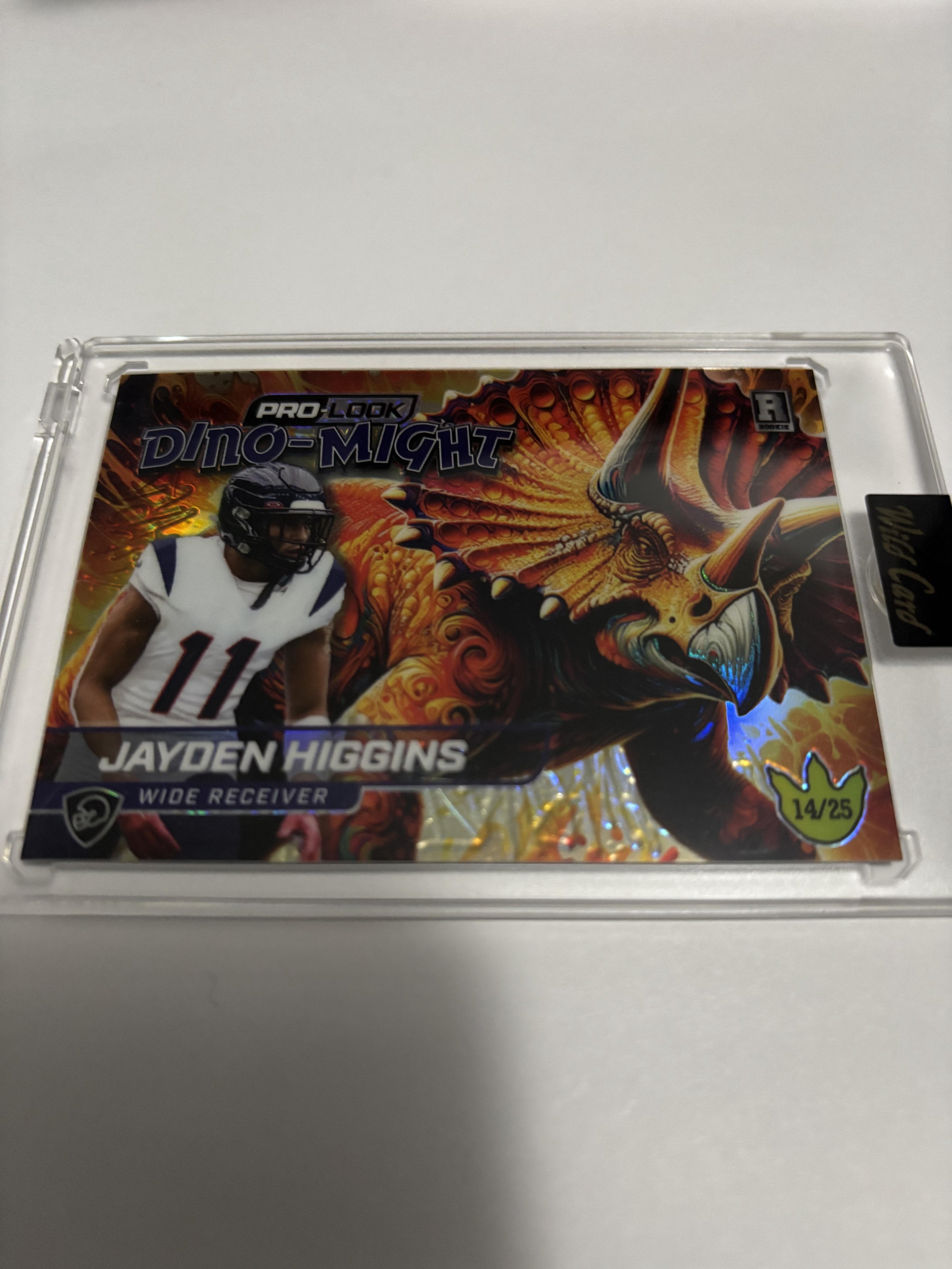 2025 Wild Card Alumination Dino-Might JAYDEN HIGGINS Triceratops Holo /25 Iowa