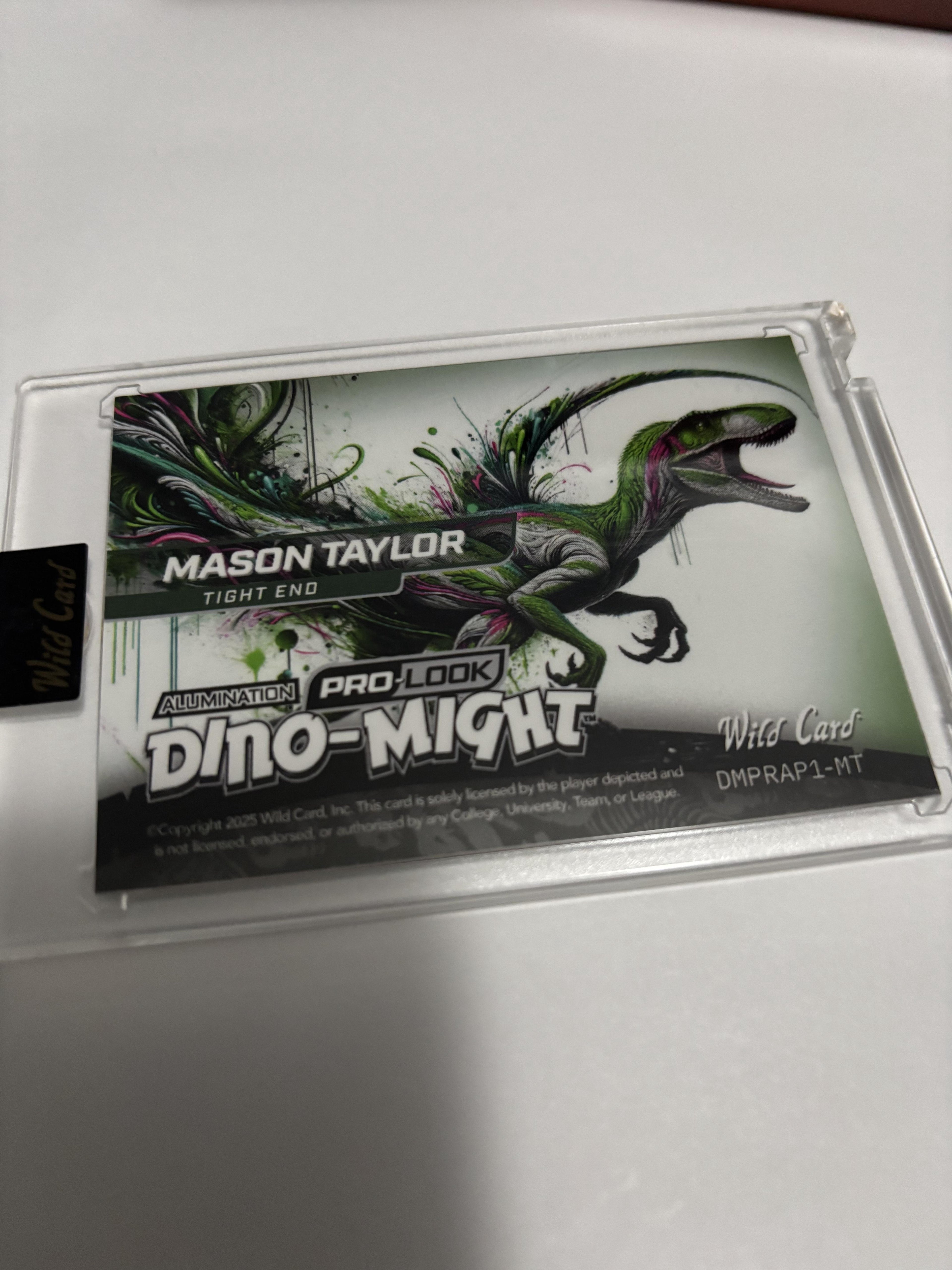 2025 Wild Card Alumination Dino-Might Mason Taylor Green Raptor /10 SSP LSU