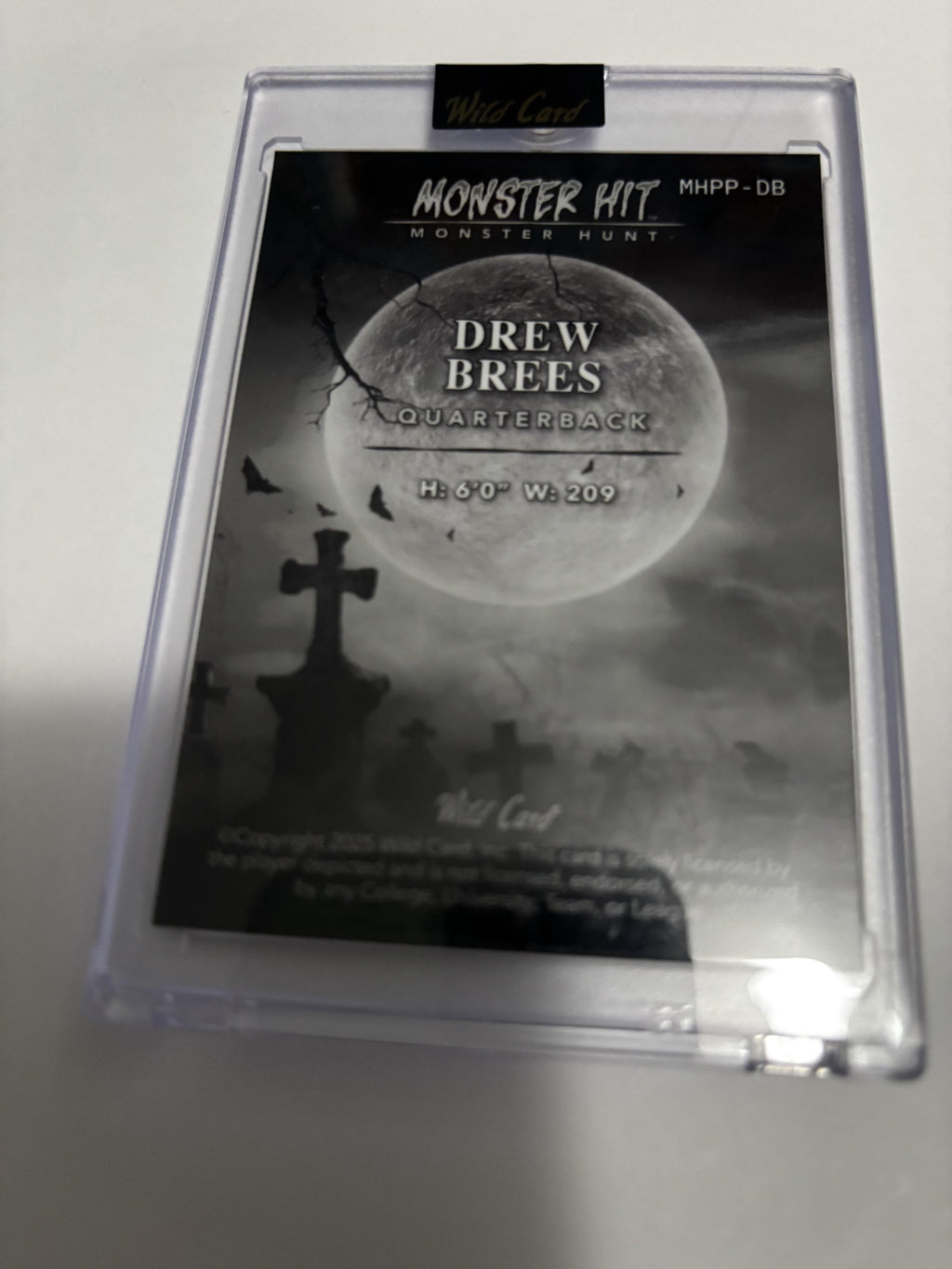 2025 Wild Card Haunted Hits Monster Hunt Drew Brees Monster Hit Pumpkin 1/1 SSP