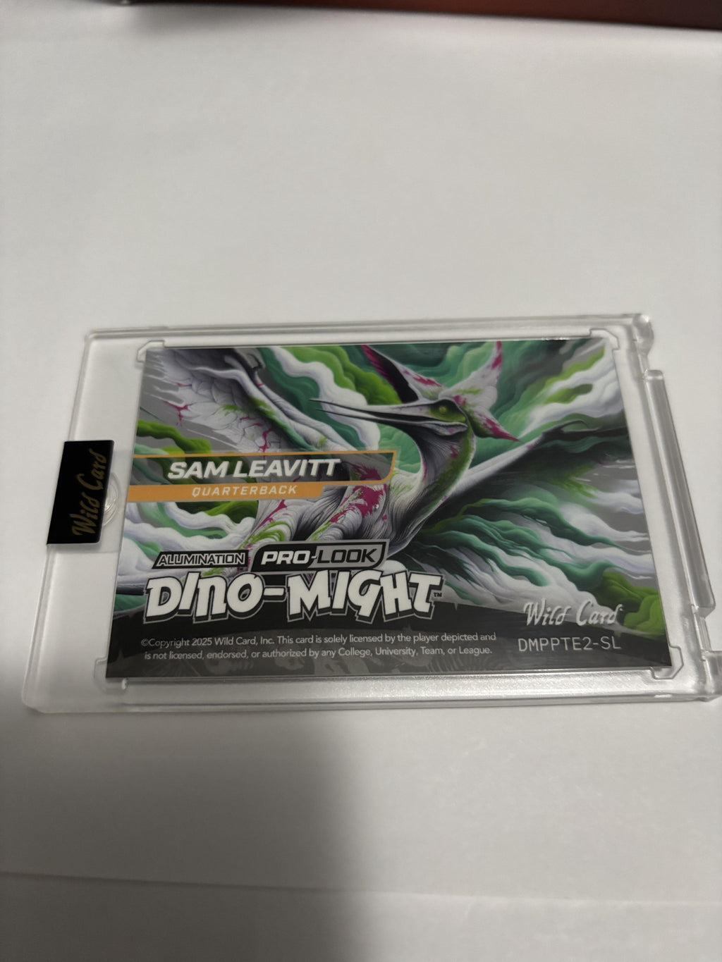 2025 Wild Card Alumination Dino-Might Sam Leavitt Green Foil /7 SP Pterodactyl