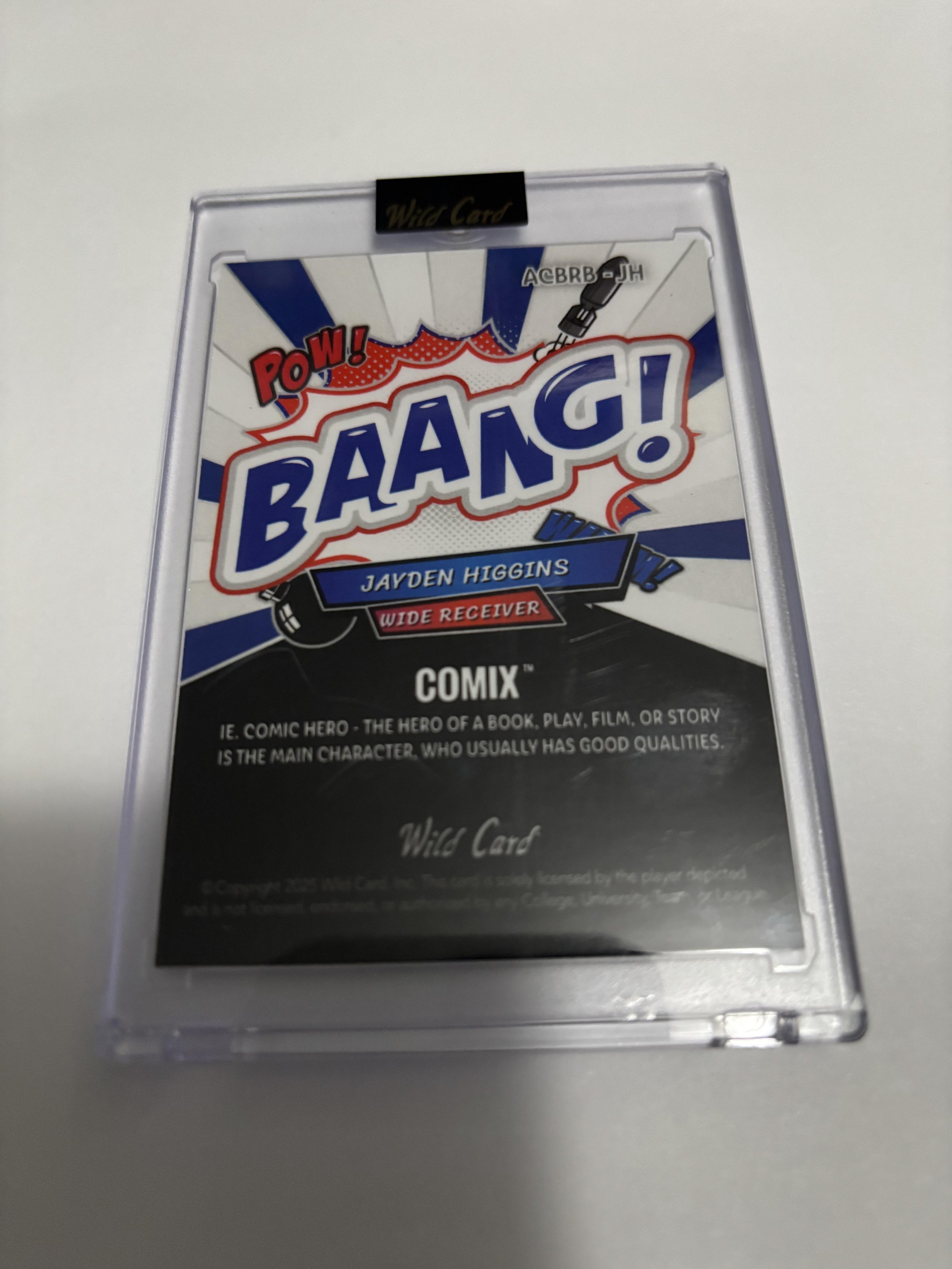 2025 Wild Card Comix Jayden Higgins Pow! Bang! Insert Silver /25 Short Print RC
