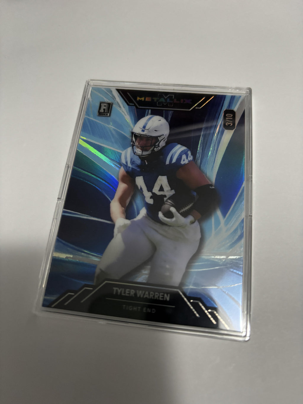 2025 Wild Card Metallix TYLER WARREN Blue Shard Holo /10 Rookie TE Penn State