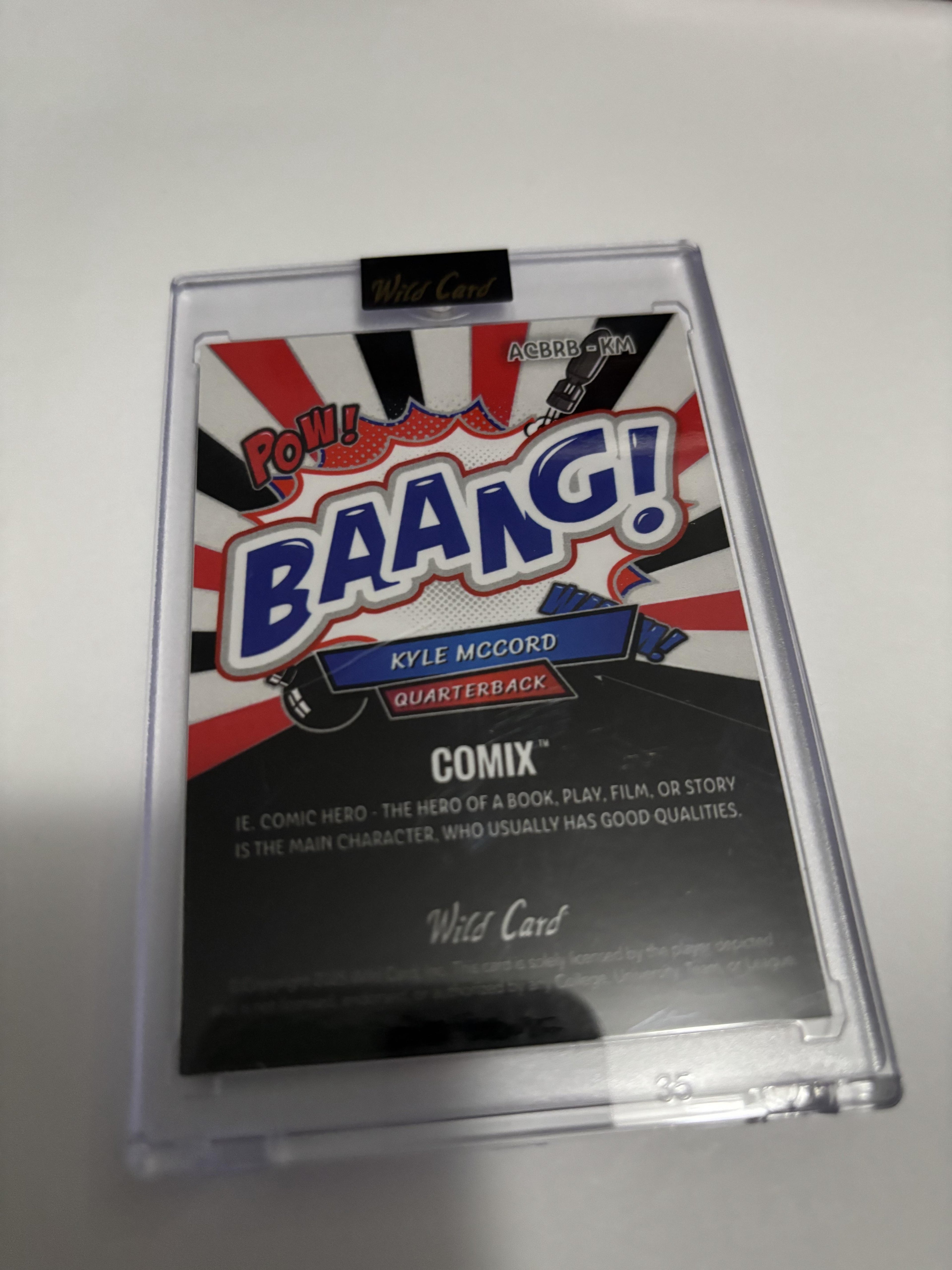 2025 Wild Card Comix Kyle McCord "Baang!" Blue /5 SSP Auto? Rare QB Short Print